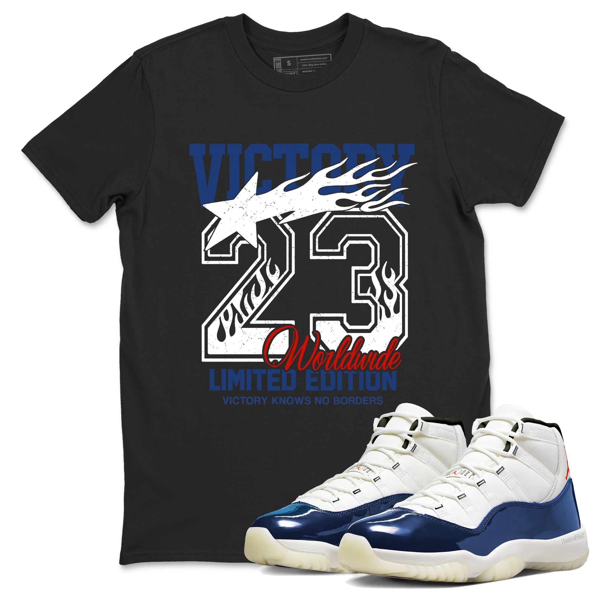 Sneaker match tees  Sneaker Tees To Match Air Jordan 11 Rare Air Shoes  Victory Knows No Borders Tee Black 1