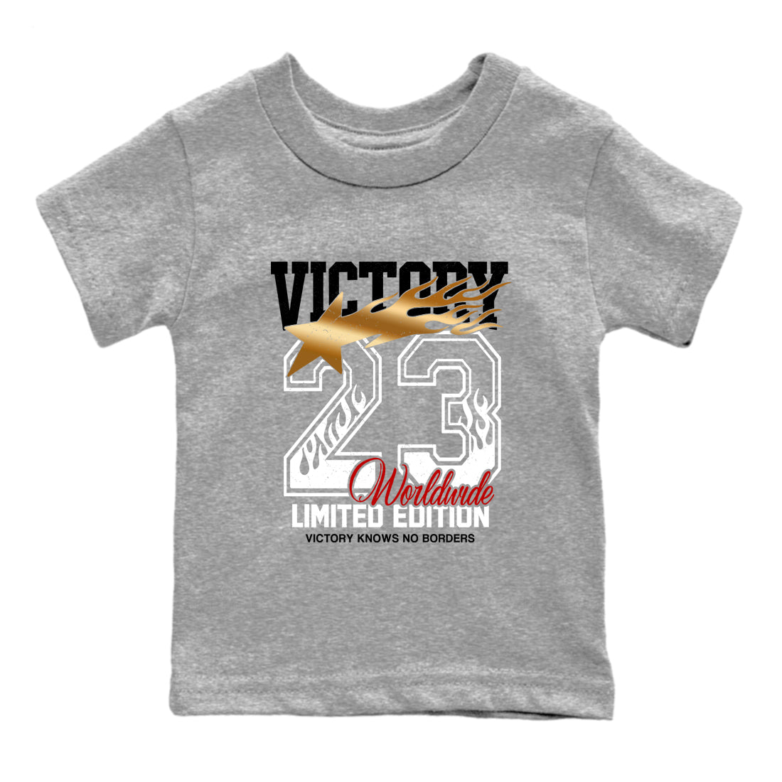 Sneaker match tees  Sneaker Tees To Match Air Jordan 12 Taxi Shoes  Victory Knows No Borders Kids T-Shirt Heather Grey 2