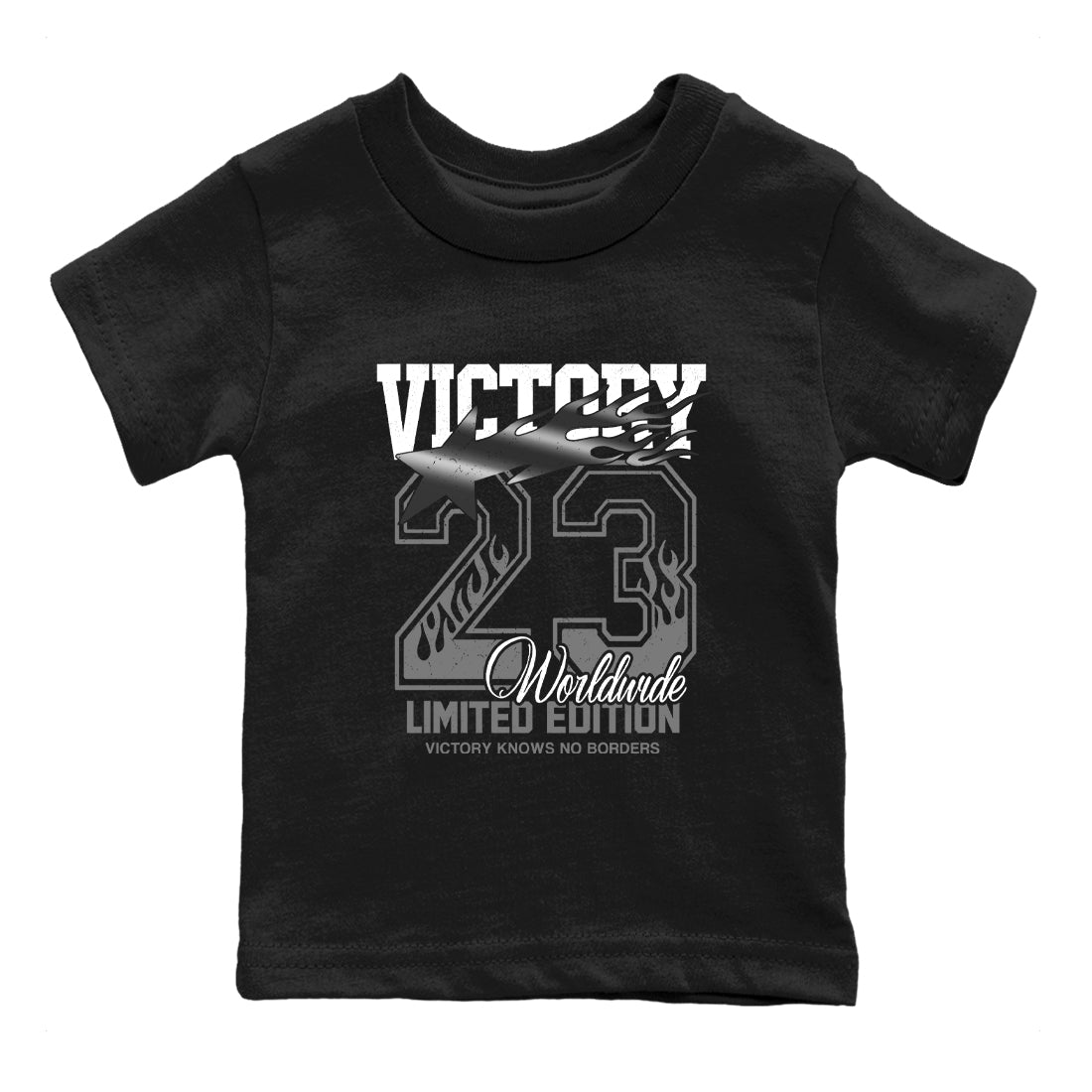Sneaker match tees  Sneaker Tees To Match Air Jordan 4 Black Cat Shoes  Victory Knows No Borders Kids T-Shirt Black 2