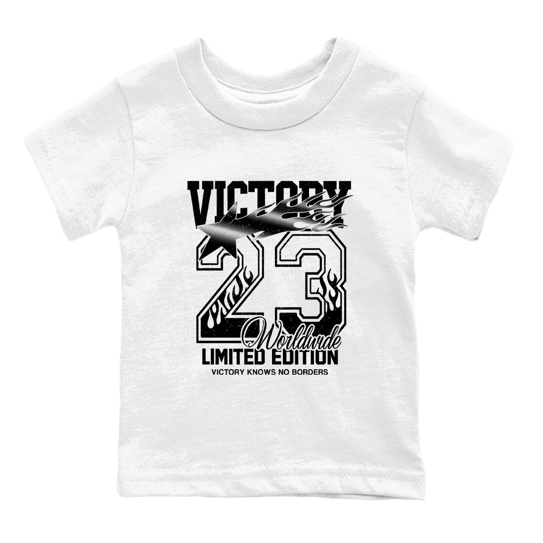 Sneaker match tees  Sneaker Tees To Match Air Jordan 4 Black Cat Shoes  Victory Knows No Borders Kids T-Shirt White 2