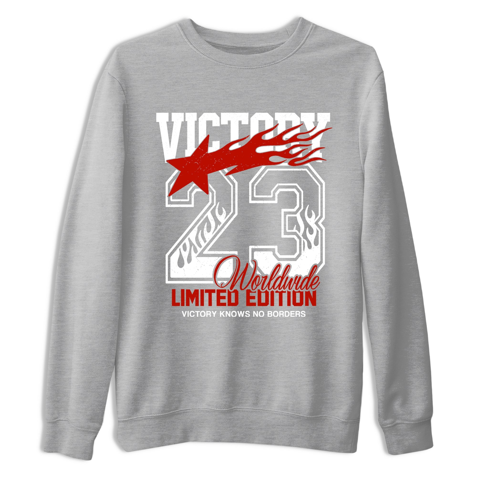 Sneaker match tees  Sneaker Tees To Match Air Jordan 5 Fire Red Shoes  Victory Knows No Borders Tee Heather Grey 2