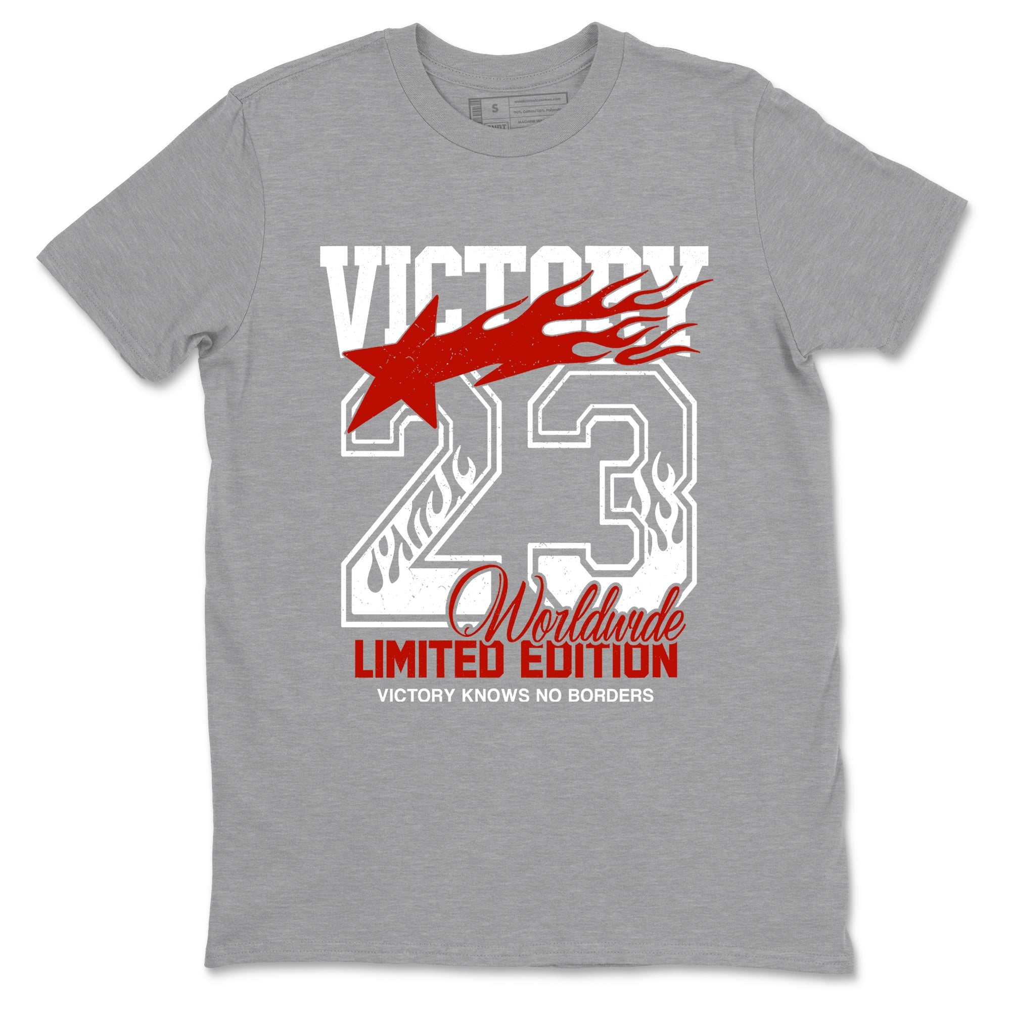 Sneaker match tees  Sneaker Tees To Match Air Jordan 5 Fire Red Shoes  Victory Knows No Borders Tee Heather Grey 2