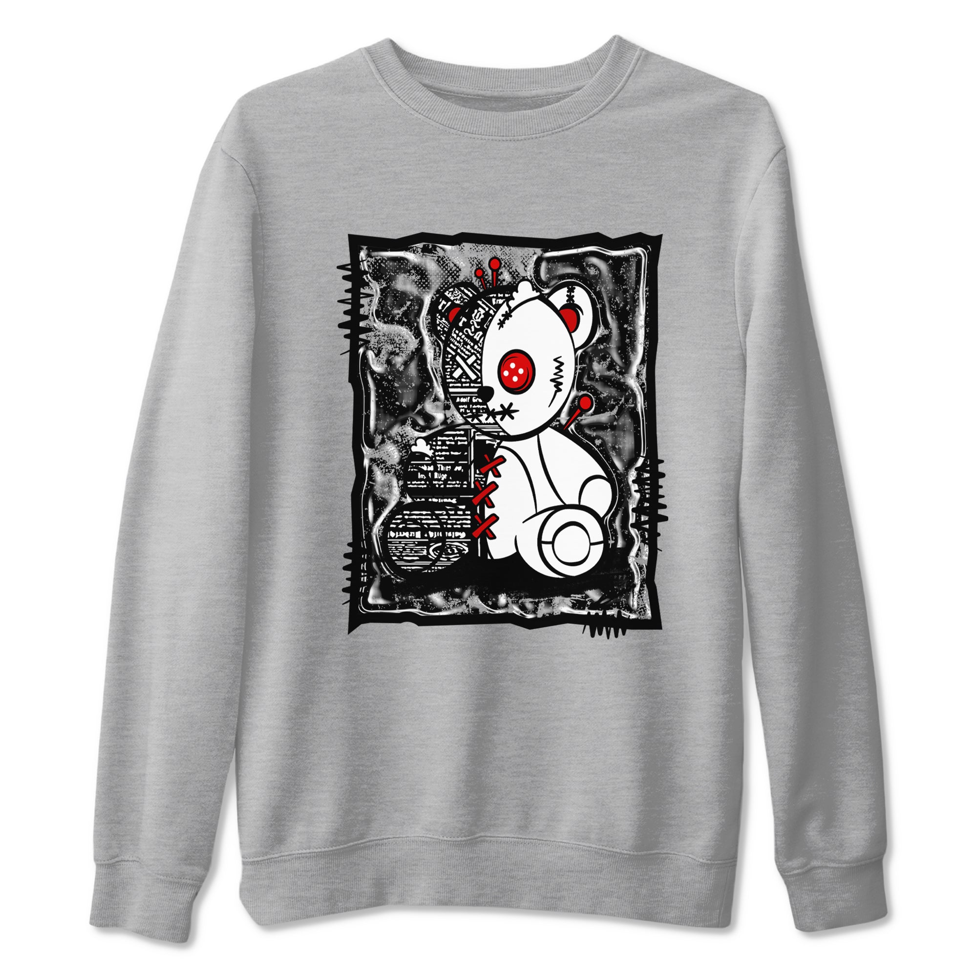 11s Bred Velvet shirts to match jordans Vintage Bear sneaker match tees Air Jordan 11 Bred Velvet Drip Gear Zone unisex cotton Heather Grey 2 crew neck shirts