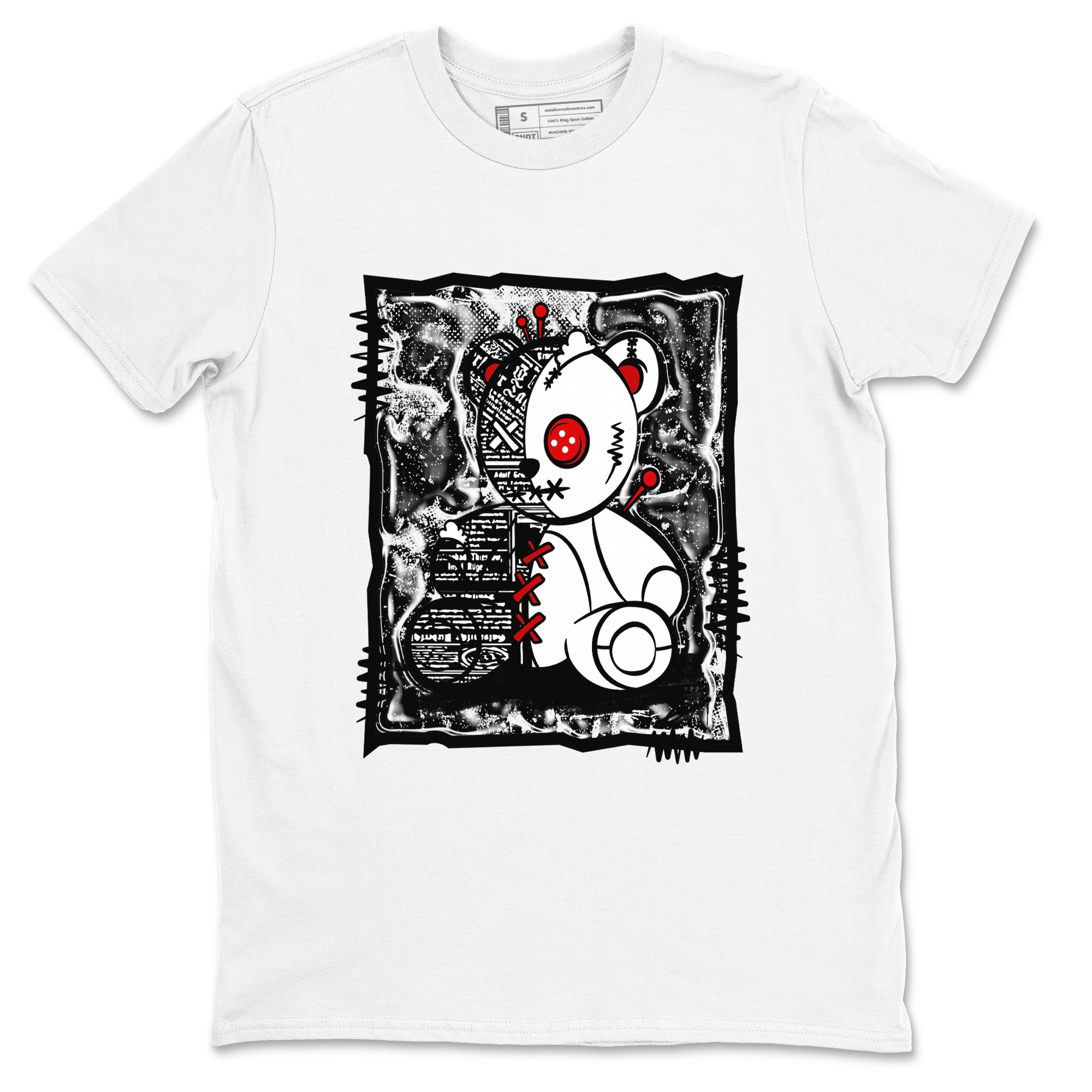 11s Bred Velvet shirts to match jordans Vintage Bear sneaker match tees Air Jordan 11 Bred Velvet Drip Gear Zone unisex cotton White 2 crew neck shirts