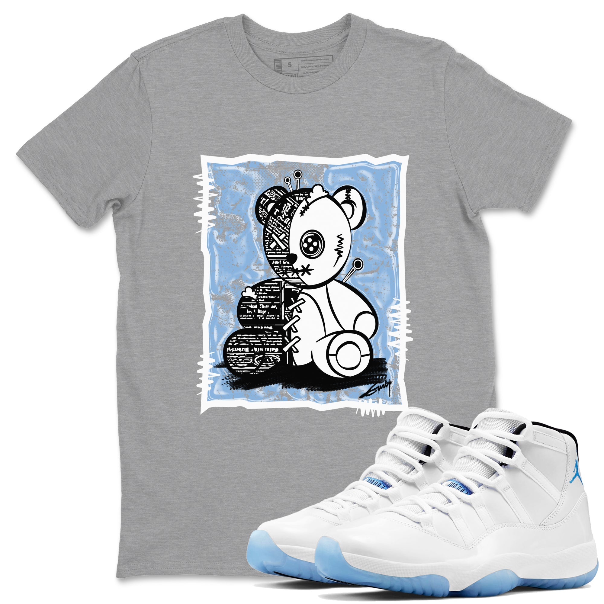 11s Columbia shirts to match jordans Vintage Bear sneaker match tees Air Jordan 11 Columbia Drip Gear Zone unisex cotton Heather Grey 1 crew neck shirts