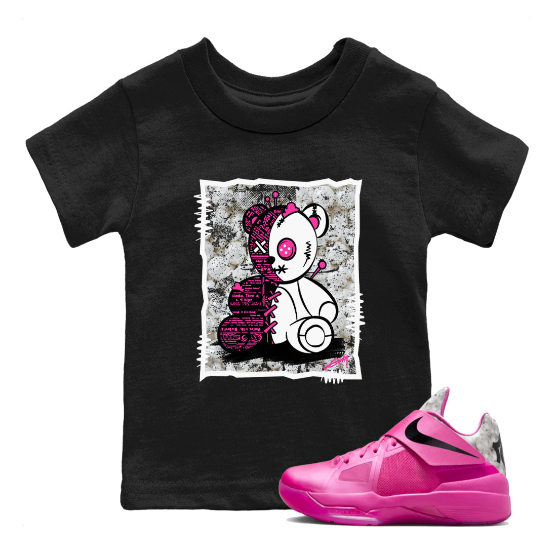 Nike KD 4 Retro Aunt Pearl shirts to match jordans Vintage Bear sneaker match tees Nike KD 4 Aunt Pearl match shoes to clothes Drip Gear Zone Youth Baby Black 1 tee