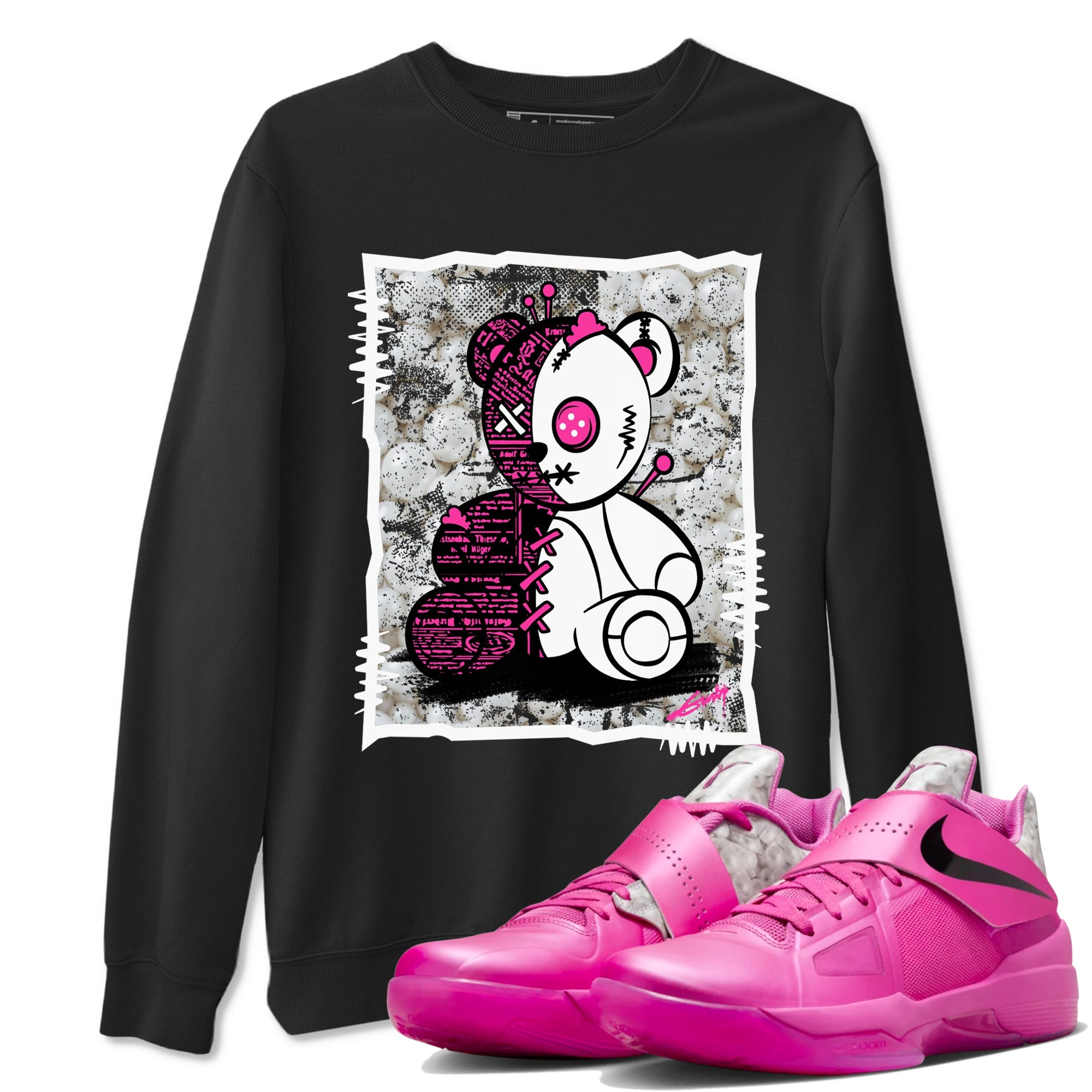 Nike KD 4 Retro Aunt Pearl shirts to match jordans Vintage Bear sneaker match tees Nike KD 4 Aunt Pearl match shoes to clothes Drip Gear Zone unisex cotton Black 1 shirts
