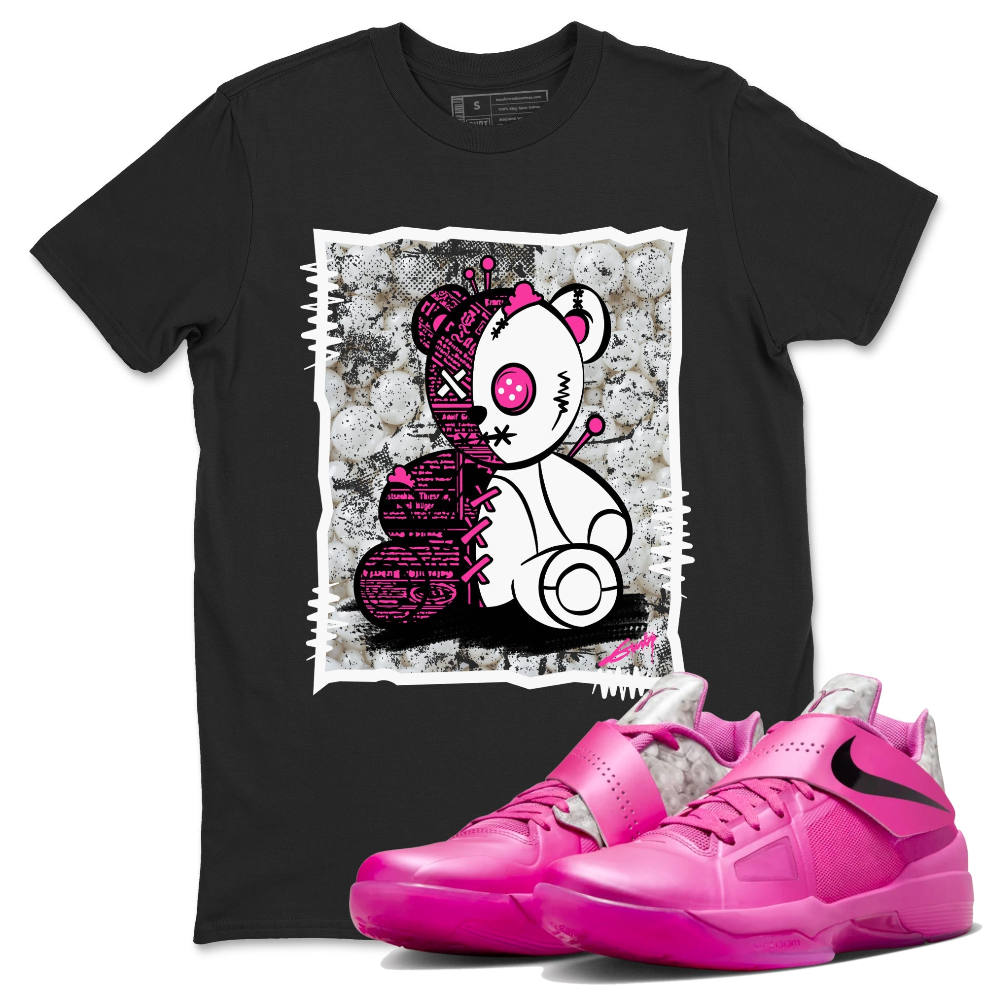 Nike KD 4 Retro Aunt Pearl shirts to match jordans Vintage Bear sneaker match tees Nike KD 4 Aunt Pearl match shoes to clothes Drip Gear Zone unisex cotton Black 1 shirts