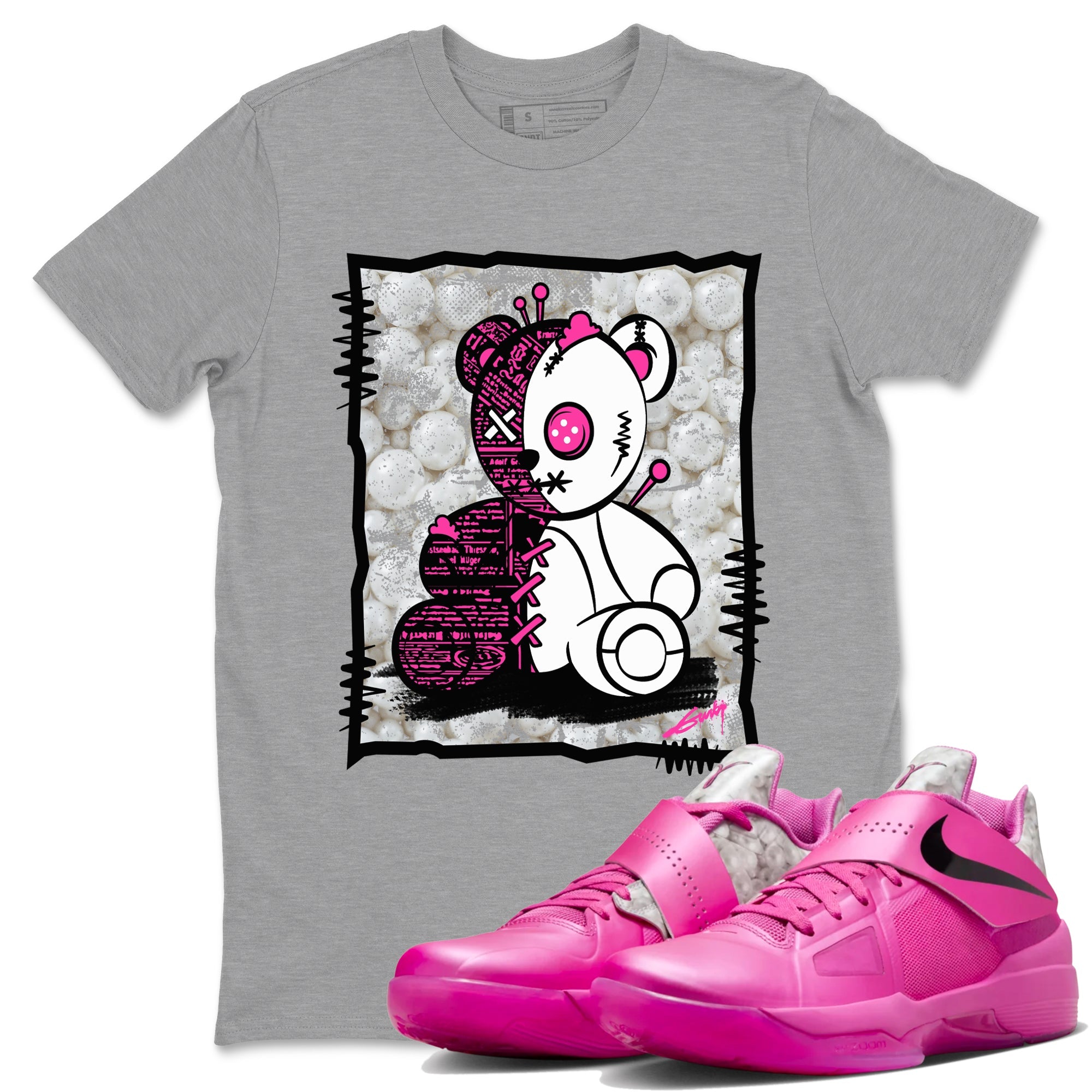 Nike KD 4 Retro Aunt Pearl shirts to match jordans Vintage Bear sneaker match tees Nike KD 4 Aunt Pearl match shoes to clothes Drip Gear Zone unisex cotton Heather Grey 1 shirts