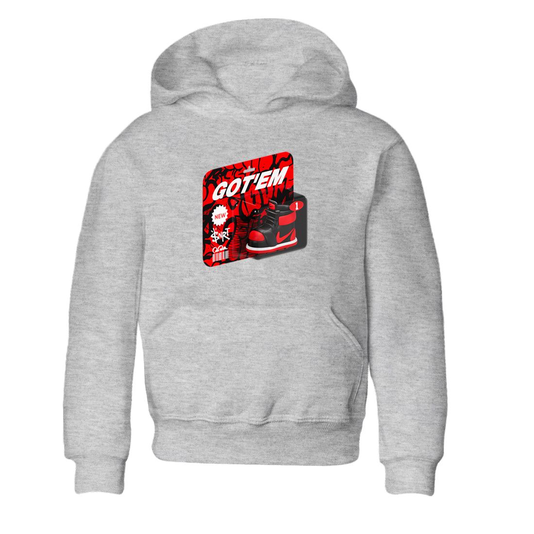 Air Jordan 1 Satin Bred shirt to match jordans Vintage Toy Packaging sneaker tees AJ1 Satin Bred Drip Gear Zone Baby Toddler Heather Grey 2 T-Shirt