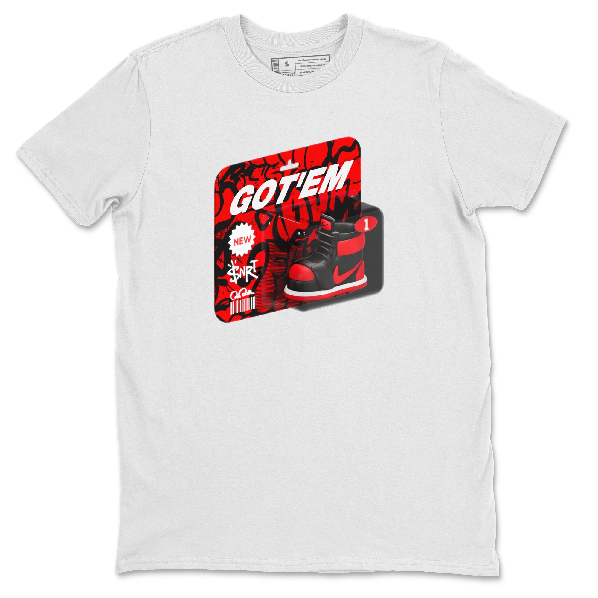 Air Jordan 1 Satin Bred shirt to match jordans Vintage Toy Packaging sneaker tees AJ1 Satin Bred Drip Gear Zone Unisex White 2 T-Shirt
