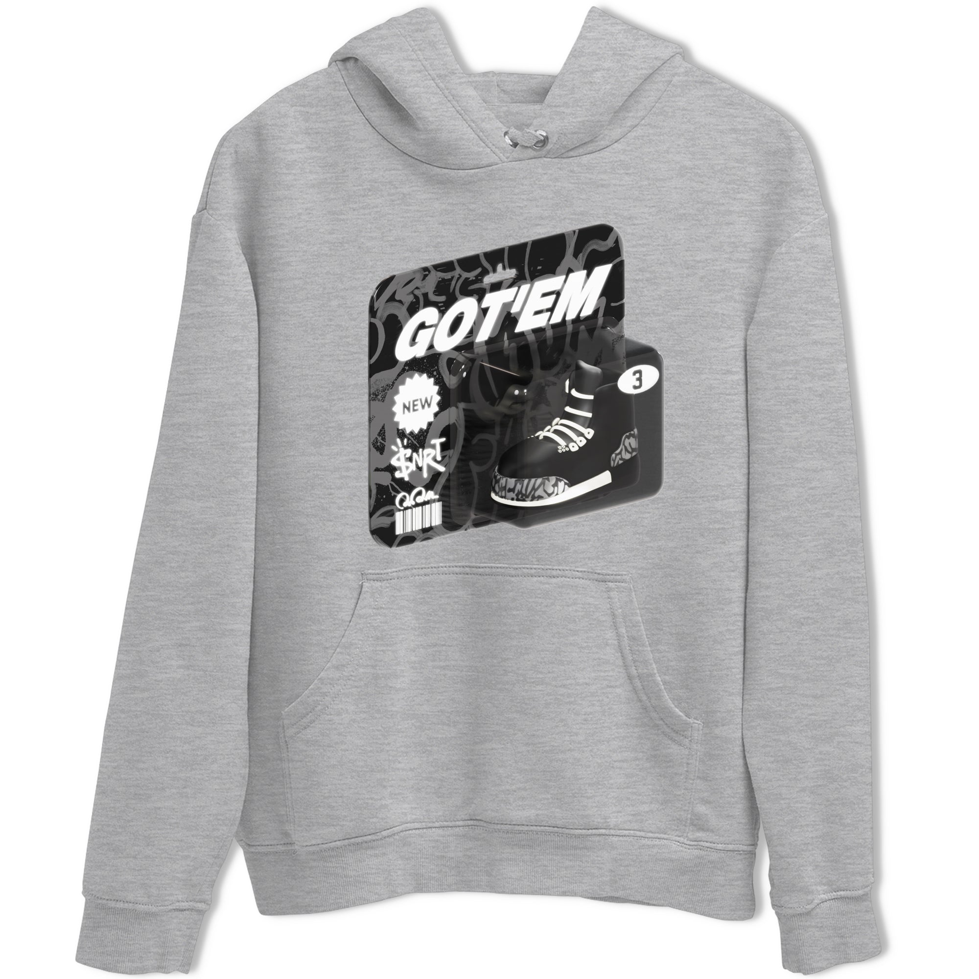 Air Jordan 3 Off Noir shirt to match jordans Vintage Toy Packaging sneaker tees AJ3 Off Noir Drip Gear Zone Unisex Heather Grey 2 T-Shirt