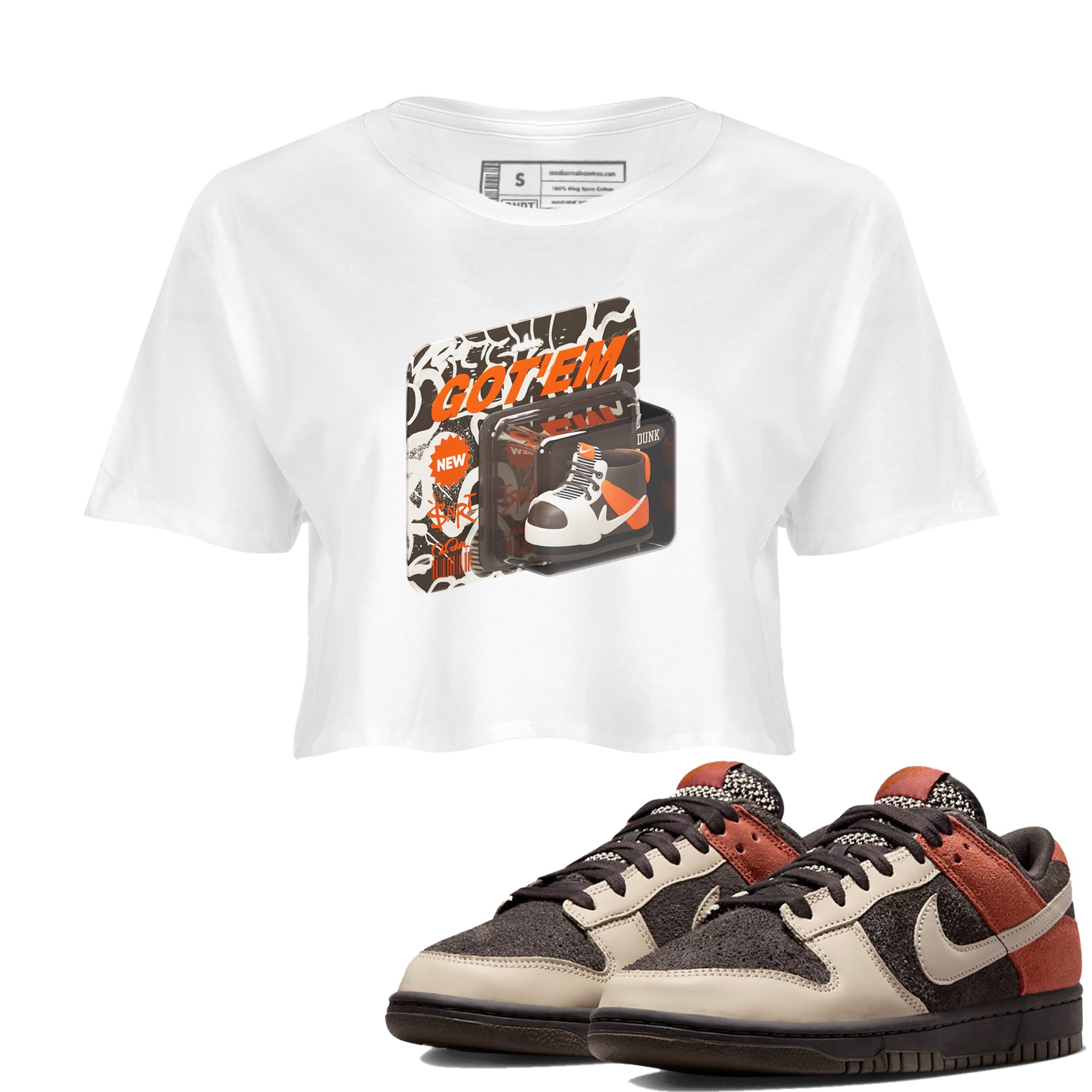 Dunk Red Panda shirt to match jordans Vintage Toy Packaging sneaker tees Nike Dunk LowRed Panda Drip Gear Zone White 1 Crop T-Shirt