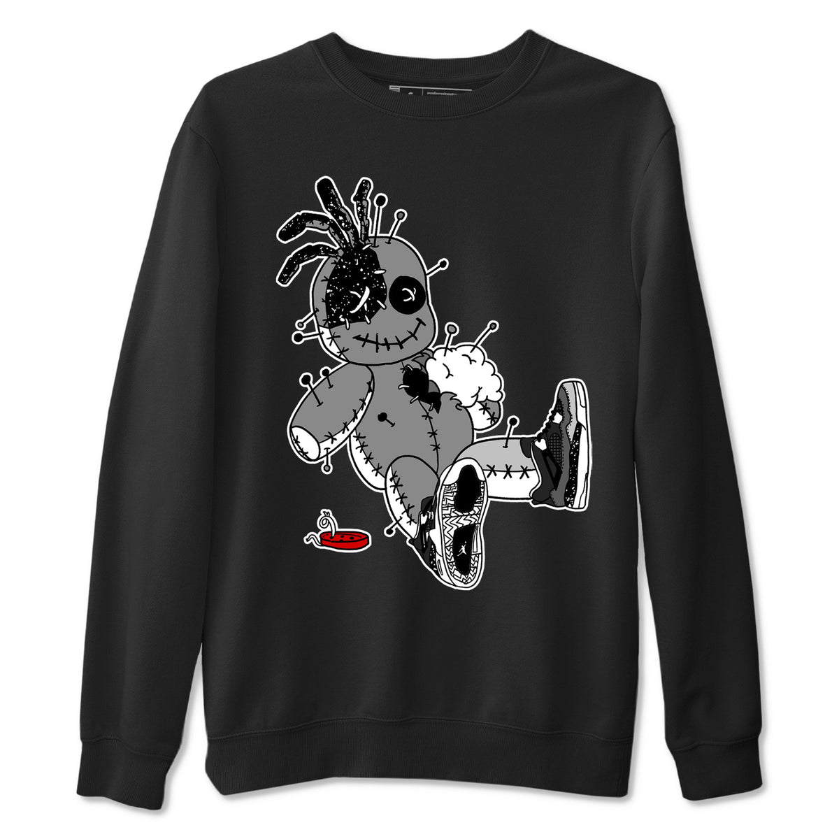 AJ4 Fear t shirts to match sneakers Voodoo Doll sneaker match tees Air Jordan 4 Fear tee Drip Gear Zone unisex cotton Black 2 shirts