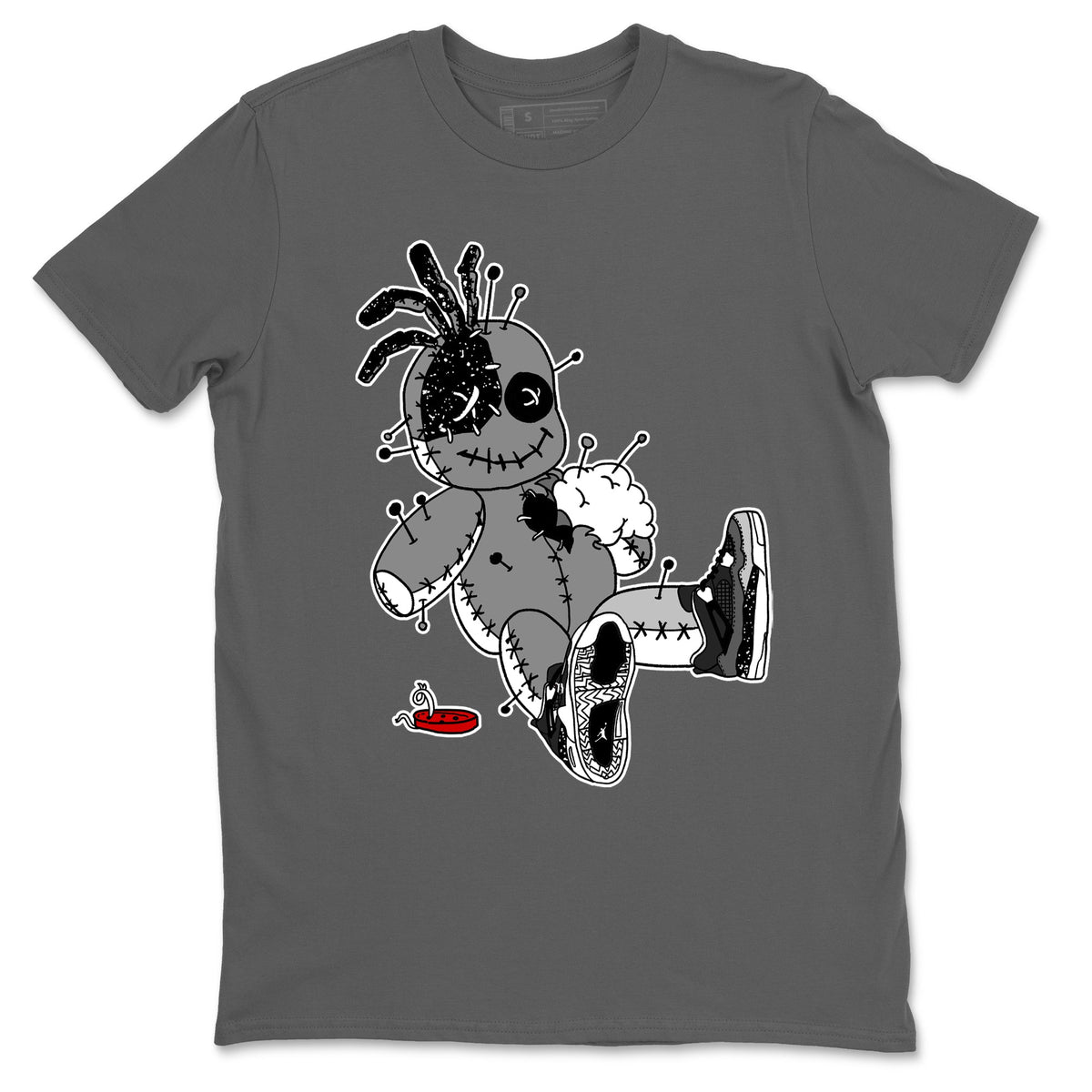 AJ4 Fear t shirts to match sneakers Voodoo Doll sneaker match tees Air Jordan 4 Fear tee Drip Gear Zone unisex cotton Cool Grey 2 shirts
