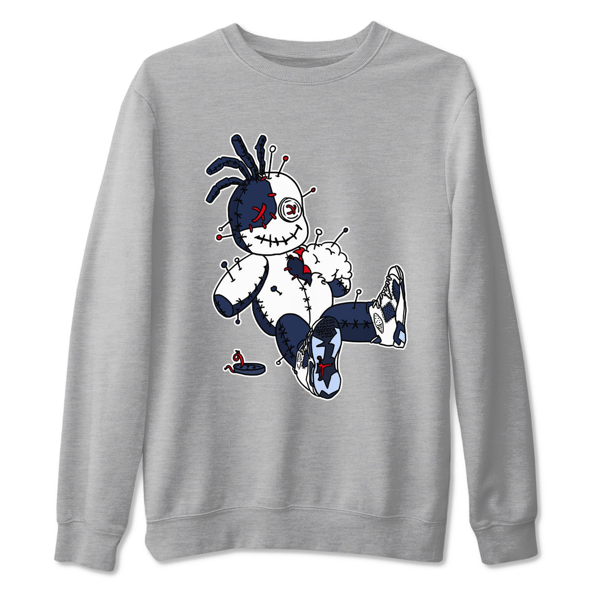 6s Olympic shirts to match jordans Voodoo Doll sneaker match tees Air Jordan 6 Olympic Drip Gear Zone streetwear brand Heather Grey 2 unisex cotton tee