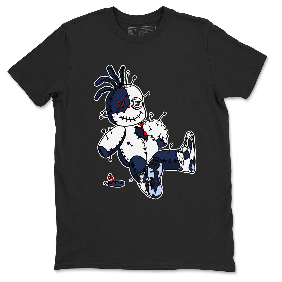 6s Olympic shirts to match jordans Voodoo Doll sneaker match tees Air Jordan 6 Olympic Drip Gear Zone streetwear brand Black 2 unisex cotton tee