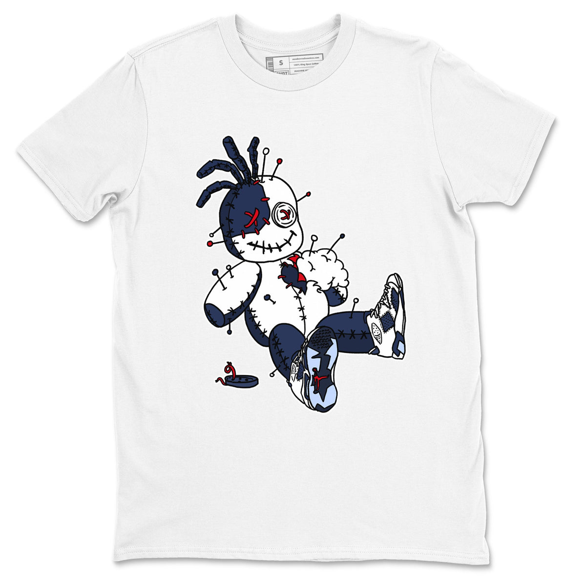 6s Olympic shirts to match jordans Voodoo Doll sneaker match tees Air Jordan 6 Olympic Drip Gear Zone streetwear brand White 2 unisex cotton tee