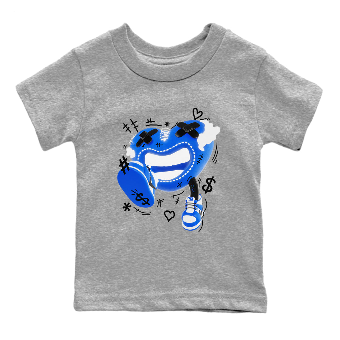 AJ1 Game Royal shirt to match jordans Walk In Love sneaker tees Air Jordan 1 Game Royal Drip Gear Zone baby toddler Heather Grey 2 cotton Shirt