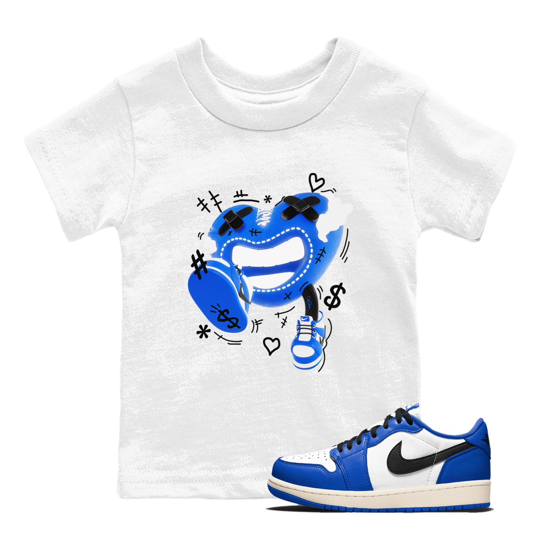 AJ1 Game Royal shirt to match jordans Walk In Love sneaker tees Air Jordan 1 Game Royal Drip Gear Zone baby toddler White 1 cotton Shirt