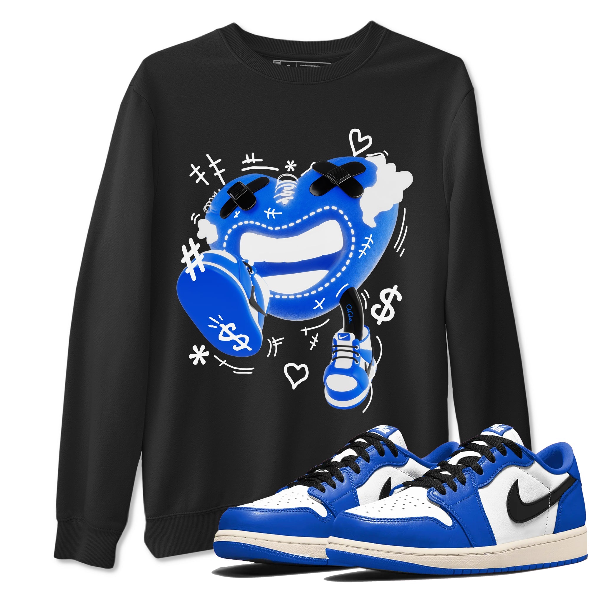 AJ1 Game Royal shirt to match jordans Walk In Love sneaker tees Air Jordan 1 Game Royal Drip Gear Zone unisex cotton Black 1 crew neck shirt