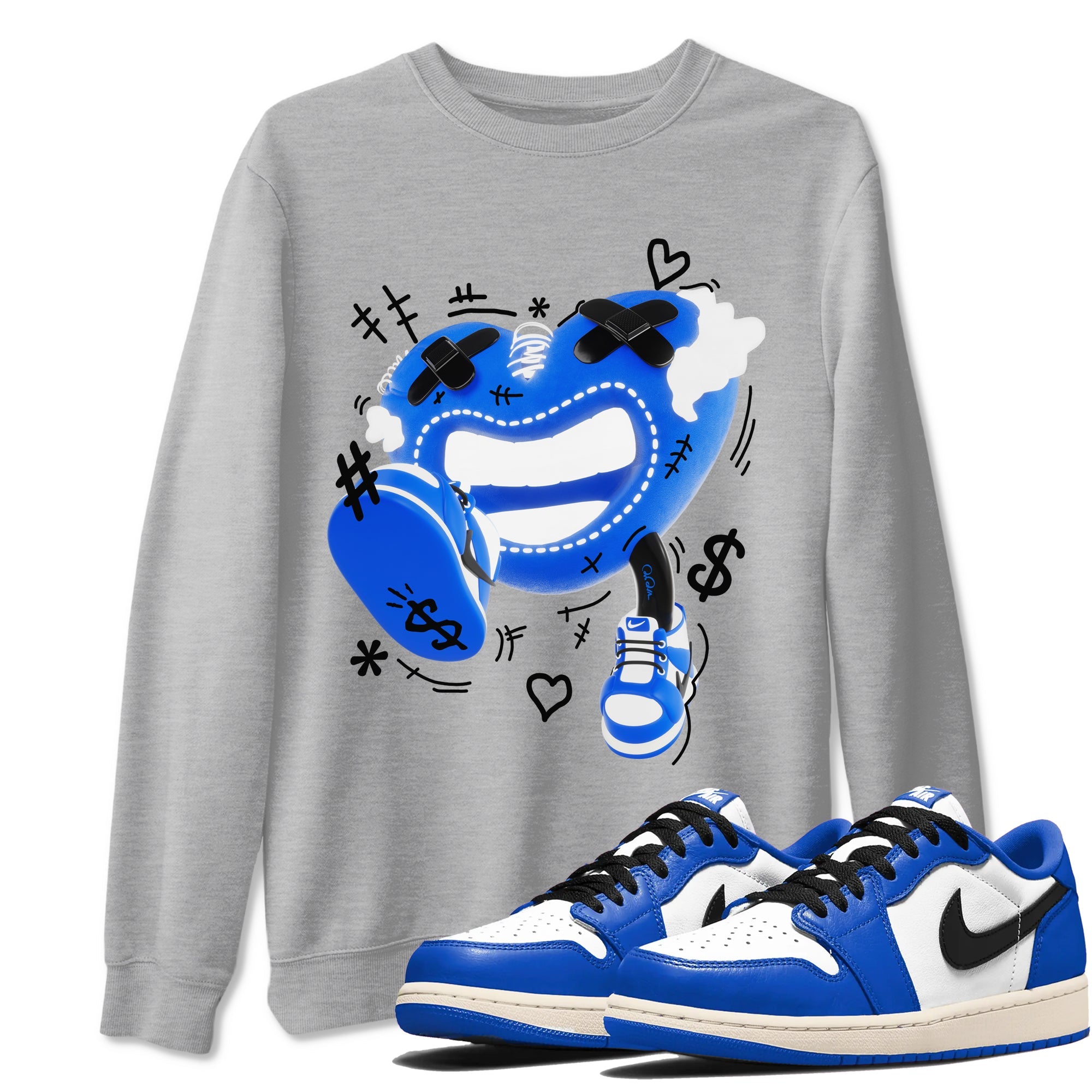 AJ1 Game Royal shirt to match jordans Walk In Love sneaker tees Air Jordan 1 Game Royal Drip Gear Zone unisex cotton Heather Grey 1 crew neck shirt