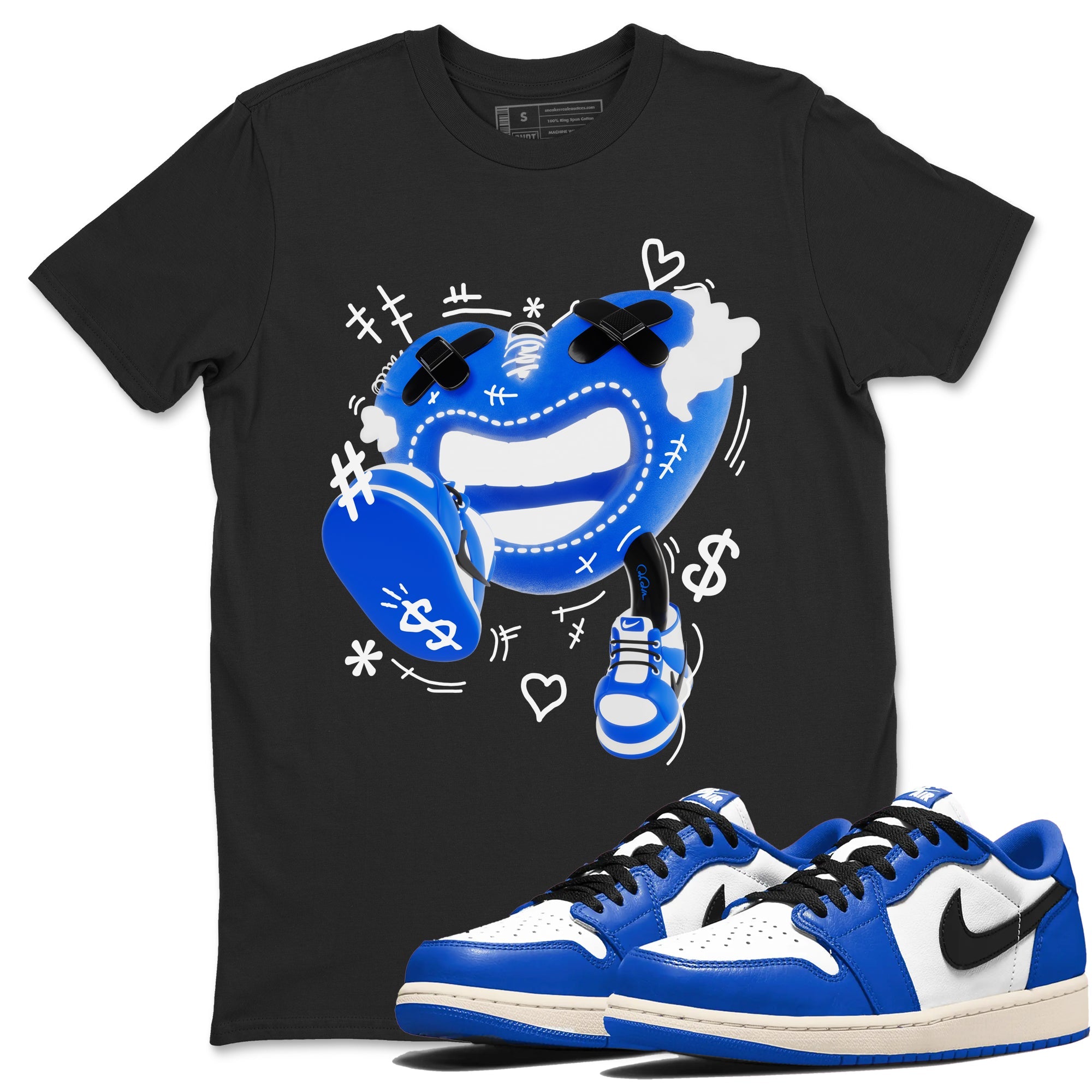 AJ1 Game Royal shirt to match jordans Walk In Love sneaker tees Air Jordan 1 Game Royal Drip Gear Zone unisex cotton Black 1 crew neck shirt