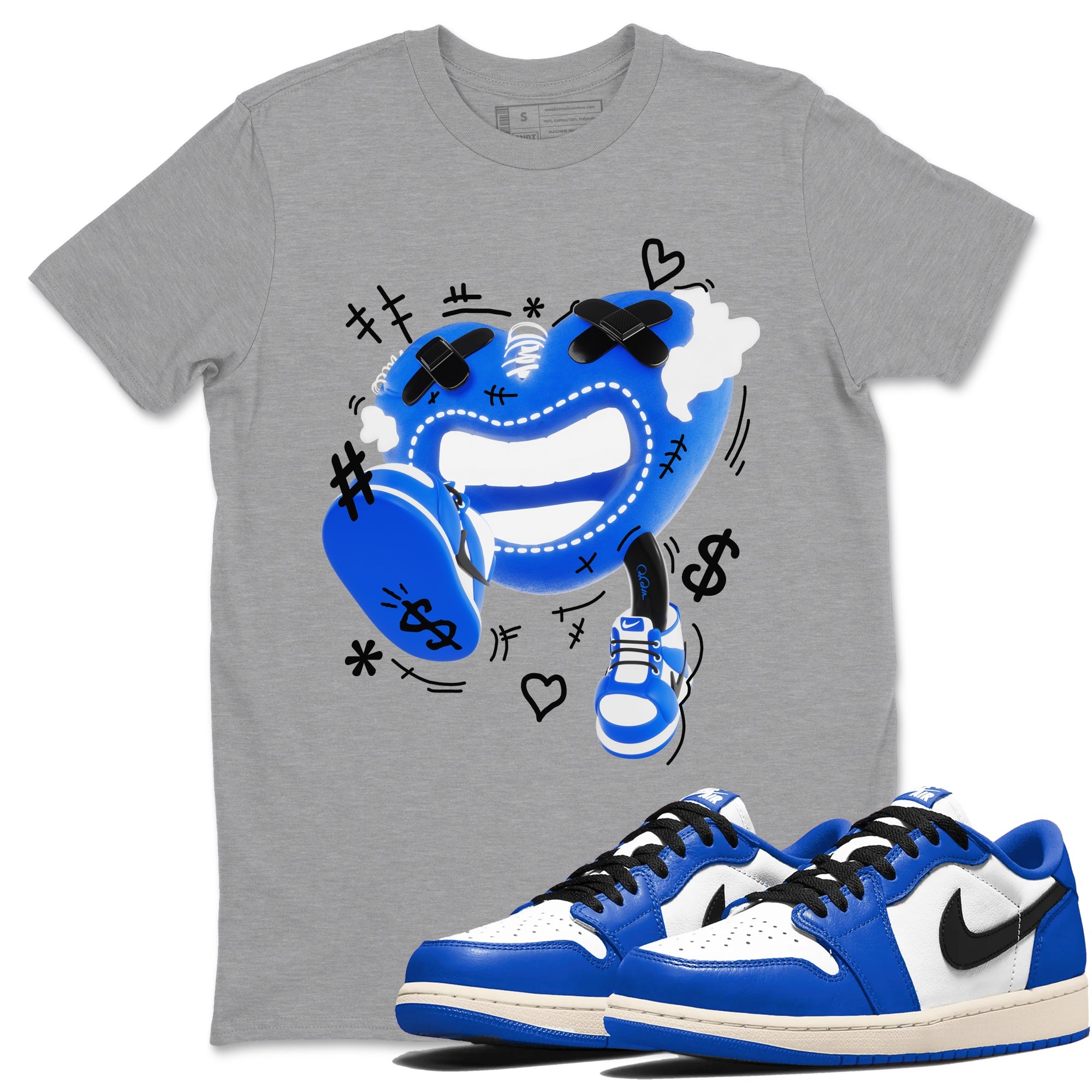 AJ1 Game Royal shirt to match jordans Walk In Love sneaker tees Air Jordan 1 Game Royal Drip Gear Zone unisex cotton Heather Grey 1 crew neck shirt