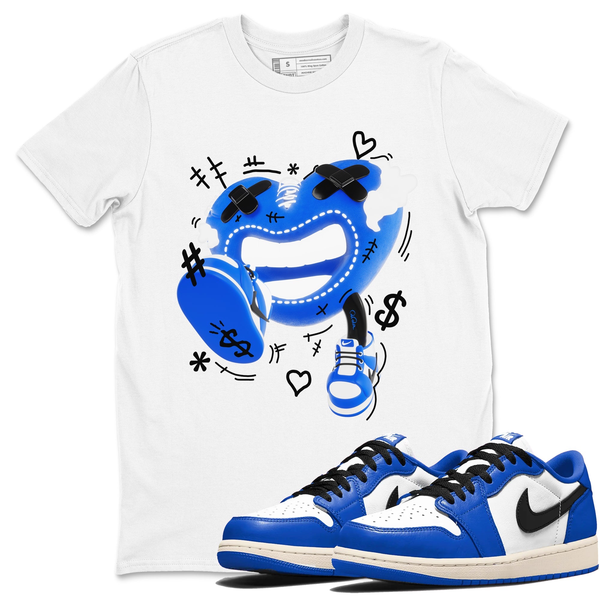 AJ1 Game Royal shirt to match jordans Walk In Love sneaker tees Air Jordan 1 Game Royal Drip Gear Zone unisex cotton White 1 crew neck shirt