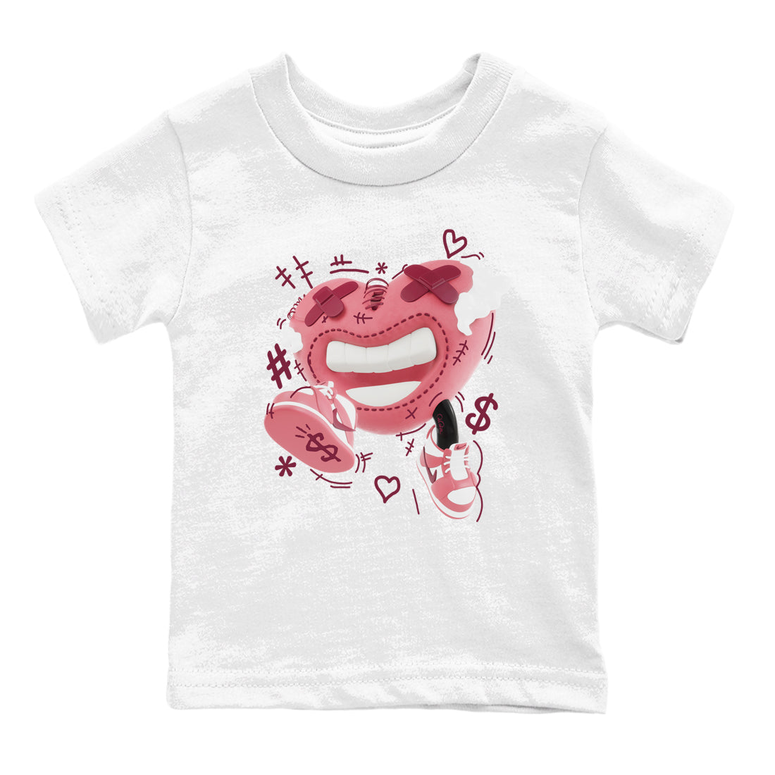Dunk Valentines Day 2024 shirt to match jordans Walk In Love sneaker tees Dunk Happy Valentines Day 2024 Drip Gear Zone Baby Toddler White 2 T-Shirt