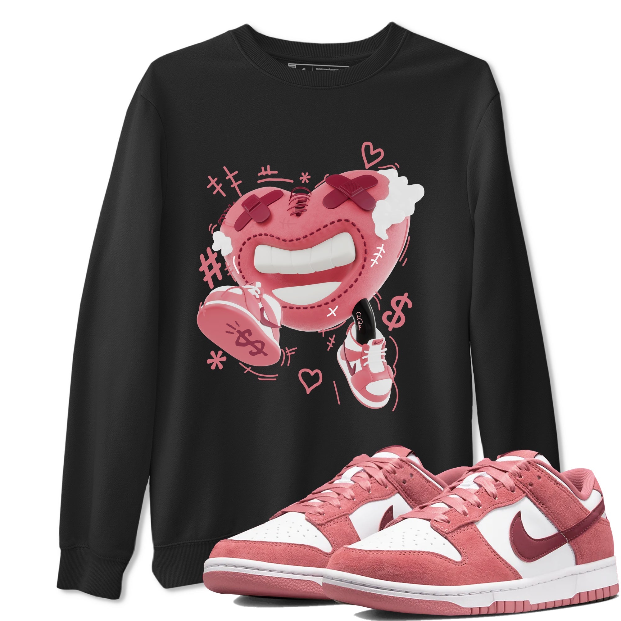 Dunk Valentines Day 2024 shirt to match jordans Walk In Love sneaker tees Dunk Happy Valentines Day 2024 Drip Gear Zone Unisex Black 1 T-Shirt