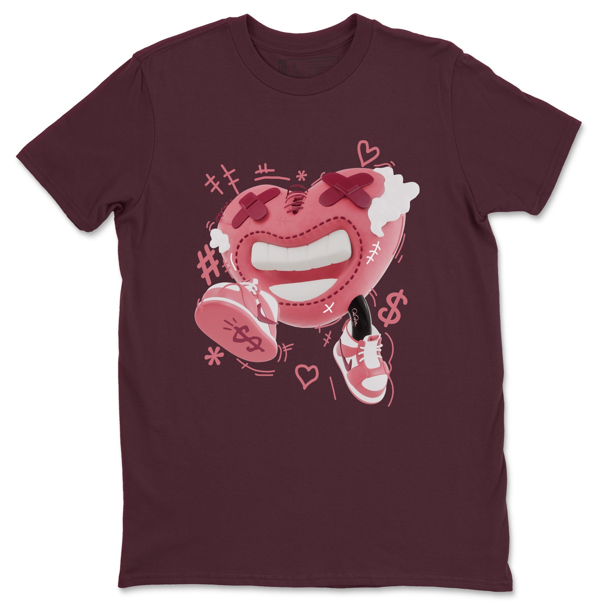 Dunk Valentines Day 2024 shirt to match jordans Walk In Love sneaker tees Dunk Happy Valentines Day 2024 Drip Gear Zone Unisex Maroon 2 T-Shirt