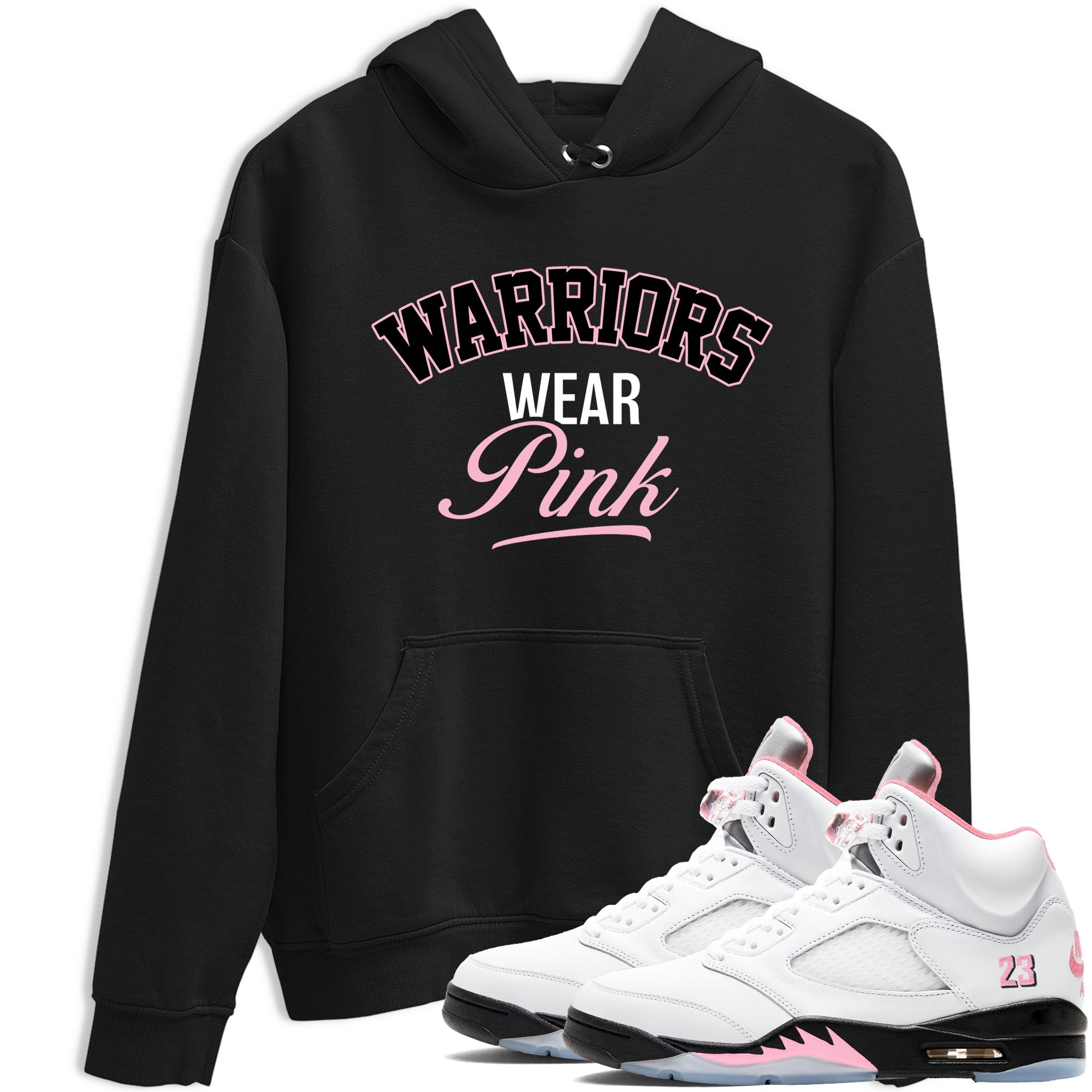 Sneaker Threads  Sneaker Tees To Match Air Jordan 5 Medium Soft Pink  Warriors Wear Pink Graphic Tee Black 1. Perfect for Jordan releases 2025 colorways.