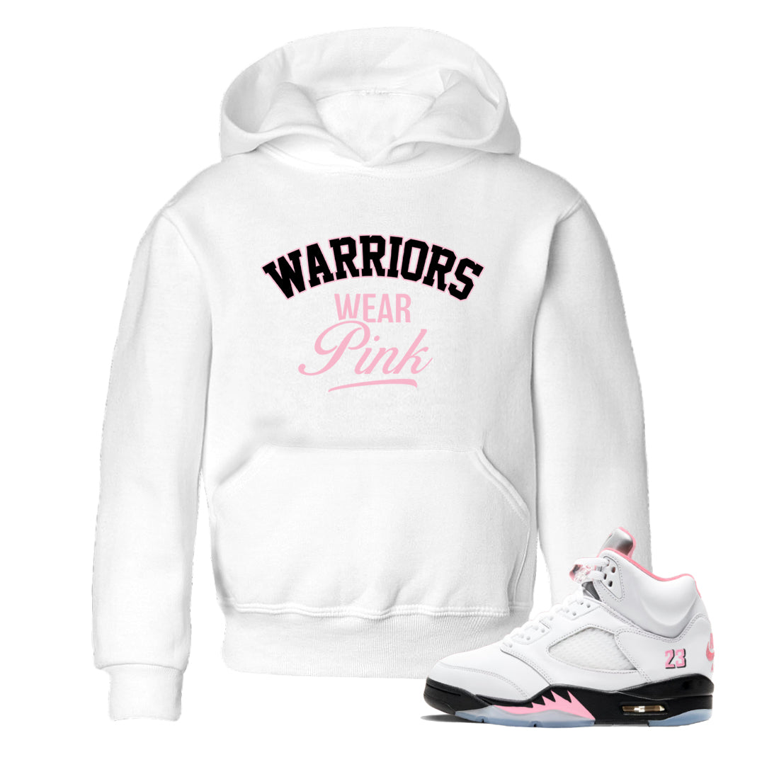 Sneaker Threads  Sneaker Tees To Match Air Jordan 5 Medium Soft Pink  Warriors Wear Pink Youth Graphic Tee White 1. Perfect for Jordan releases 2025 colorways.