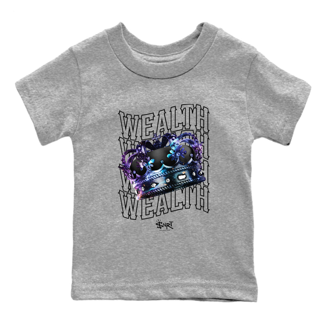 Foams One Galaxy shirts to match jordans Wealth sneaker match tees Air Foamposite One Galaxy match shoes to clothes Drip Gear Zone Youth Baby Heather Grey 2 tee
