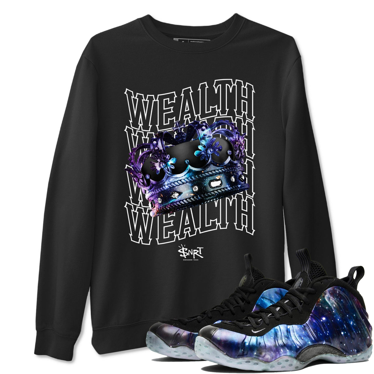Foams One Galaxy shirts to match jordans Wealth sneaker match tees Air Foamposite One Galaxy match shoes to clothes Drip Gear Zone unisex cotton Black 1 shirts