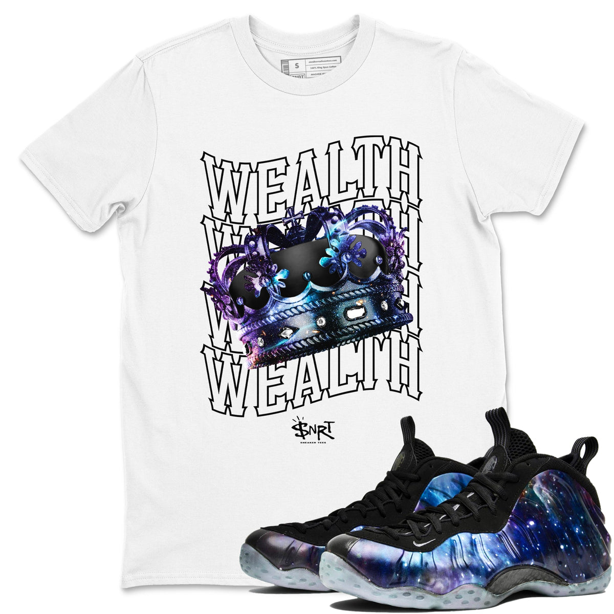 Foams One Galaxy shirts to match jordans Wealth sneaker match tees Air Foamposite One Galaxy match shoes to clothes Drip Gear Zone unisex cotton White 1 shirts