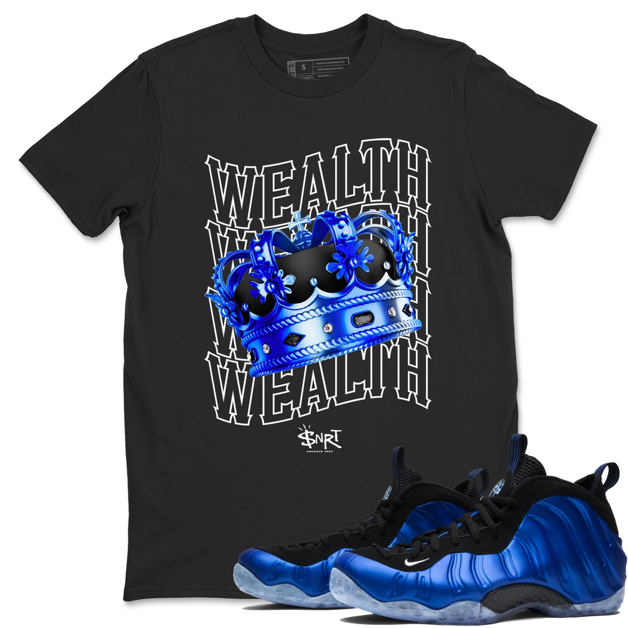 Foams One Royal shirts to match jordans Wealth sneaker match tees Air Foamposite One Royal match shoes to clothes Drip Gear Zone unisex cotton Black 1 shirts