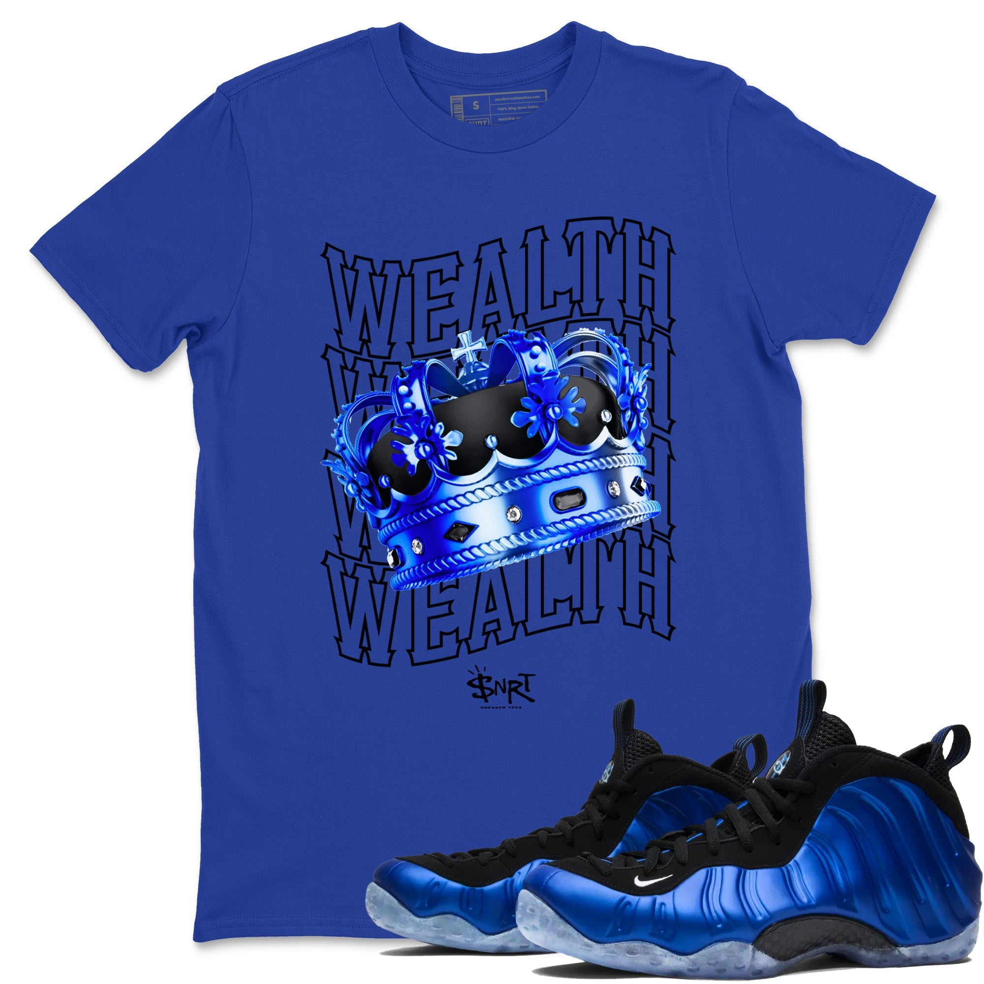 Foams One Royal shirts to match jordans Wealth sneaker match tees Air Foamposite One Royal match shoes to clothes Drip Gear Zone unisex cotton Royal Blue 1 shirts