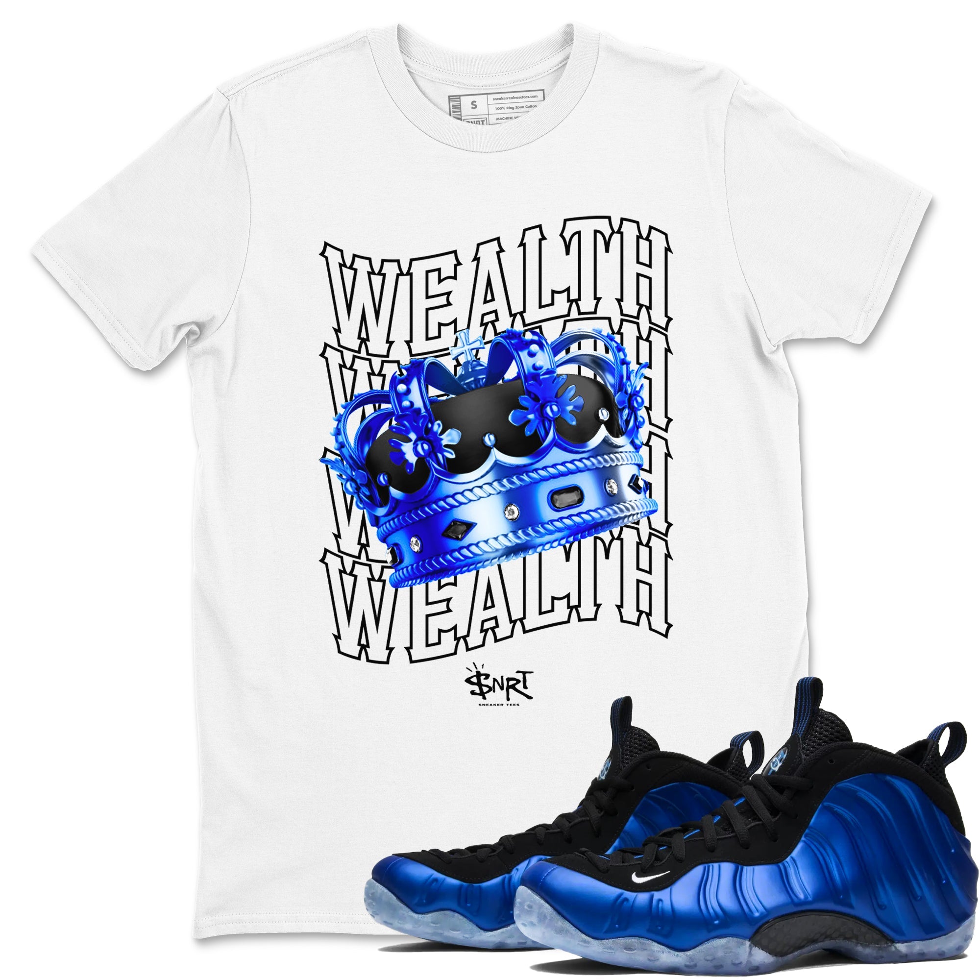 Foams One Royal shirts to match jordans Wealth sneaker match tees Air Foamposite One Royal match shoes to clothes Drip Gear Zone unisex cotton White 1 shirts