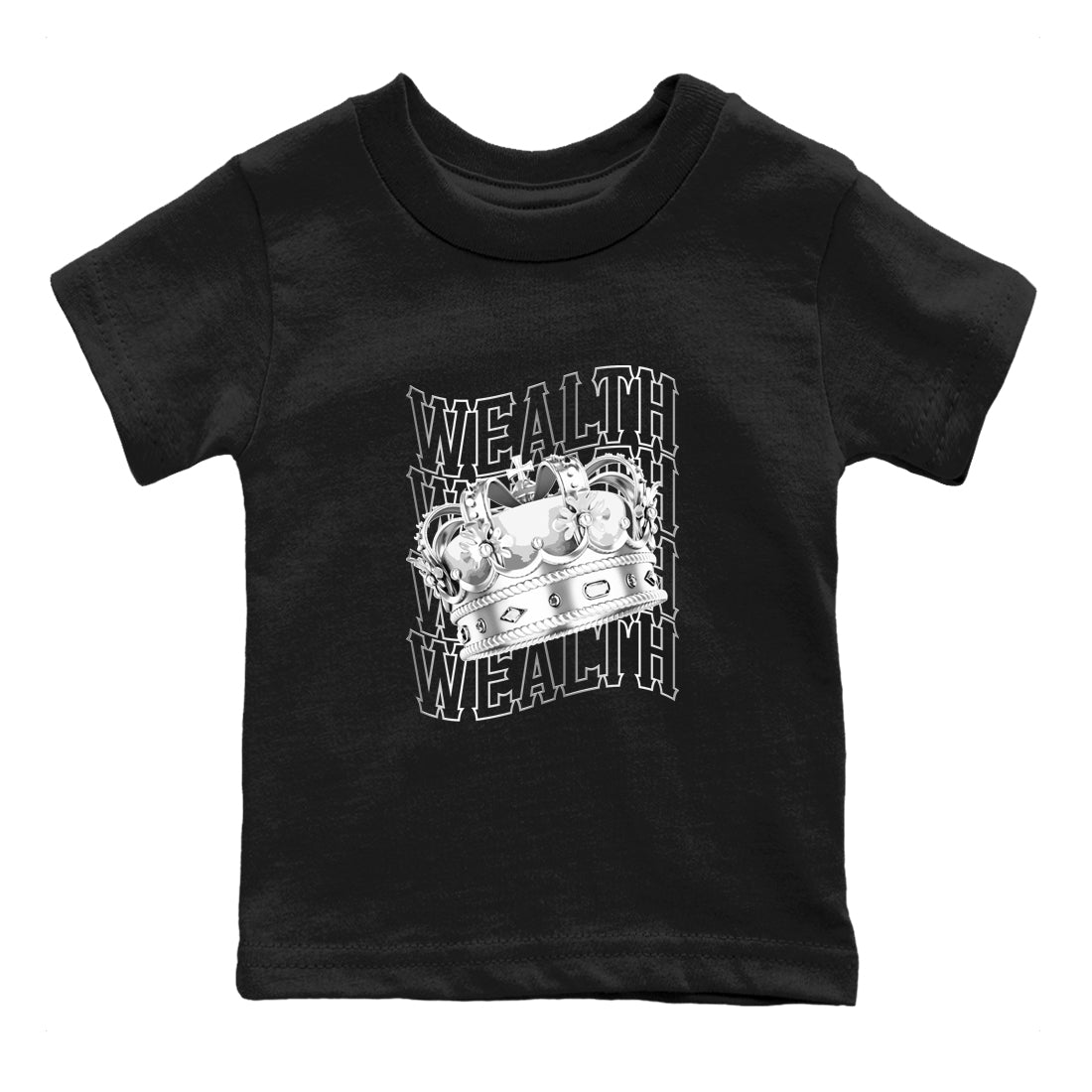 Air Jordan 1 Gift Giving Silver shirts to match jordans Wealth sneaker match tees Air Jordan 1 Gift Giving Drip Gear Zone streetwear brand Baby and Youth Black 2 cotton tee