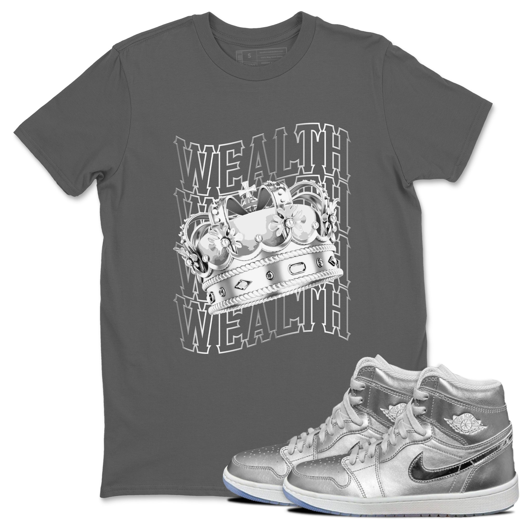Air Jordan 1 Gift Giving Silver shirts to match jordans Wealth sneaker match tees Air Jordan 1 Gift Giving Drip Gear Zone streetwear brand Cool Grey 1 unisex cotton tee