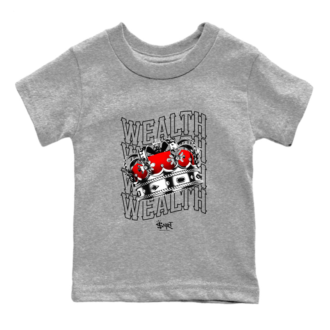 Air Jordan 1 Retro High OG Satin Bred shirt to match jordans Wealth sneaker release tees Air Jordan 1 Satin Bred Drip Gear Zone Baby Toddler Heather Grey 2 T-Shirt
