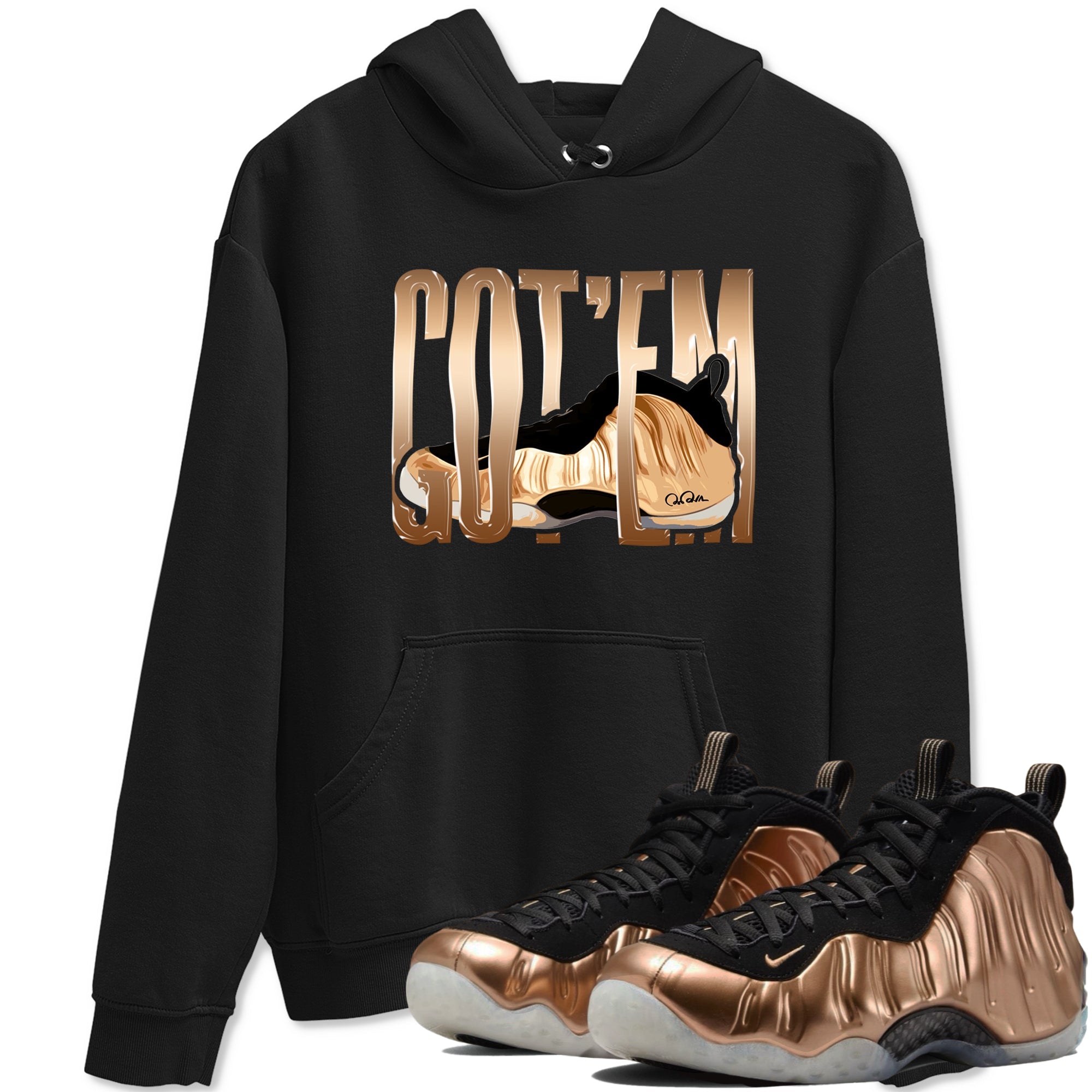 Foams One Metallic Copper shirts to match jordans Wiggling Gotem sneaker match tees Air Foamposite One Metallic Copper match shoes to clothes Drip Gear Zone unisex cotton Black 1 shirts