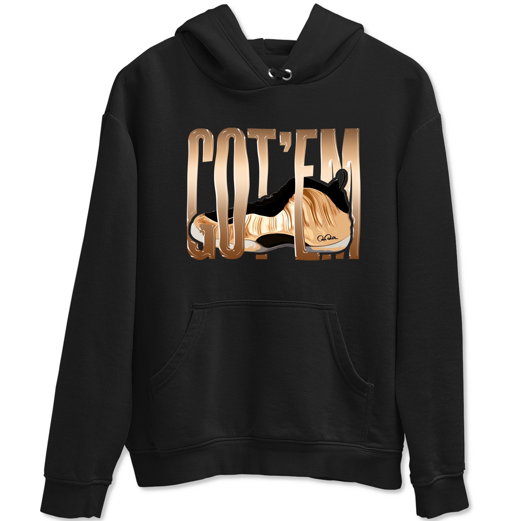 Foams One Metallic Copper shirts to match jordans Wiggling Gotem sneaker match tees Air Foamposite One Metallic Copper match shoes to clothes Drip Gear Zone unisex cotton Black 2 shirts