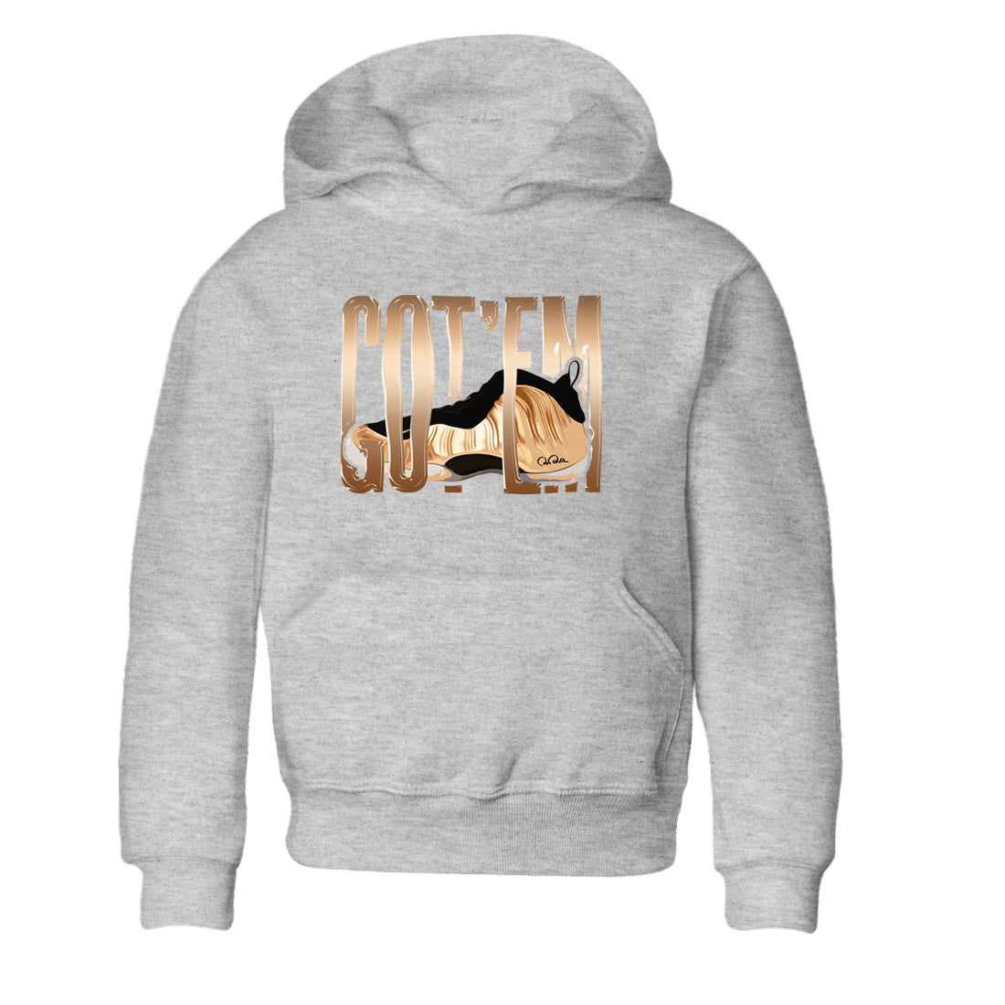 Foams One Metallic Copper shirts to match jordans Wiggling Gotem sneaker match tees Air Foamposite One Metallic Copper match shoes to clothes Drip Gear Zone Youth Baby Heather Grey 2 tee