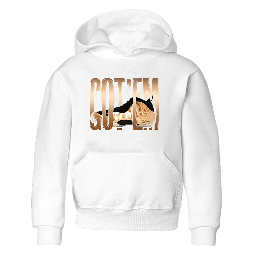 Foams One Metallic Copper shirts to match jordans Wiggling Gotem sneaker match tees Air Foamposite One Metallic Copper match shoes to clothes Drip Gear Zone Youth Baby White 2 tee