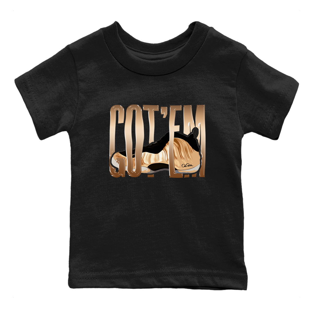 Foams One Metallic Copper shirts to match jordans Wiggling Gotem sneaker match tees Air Foamposite One Metallic Copper match shoes to clothes Drip Gear Zone Youth Baby Black 2 tee