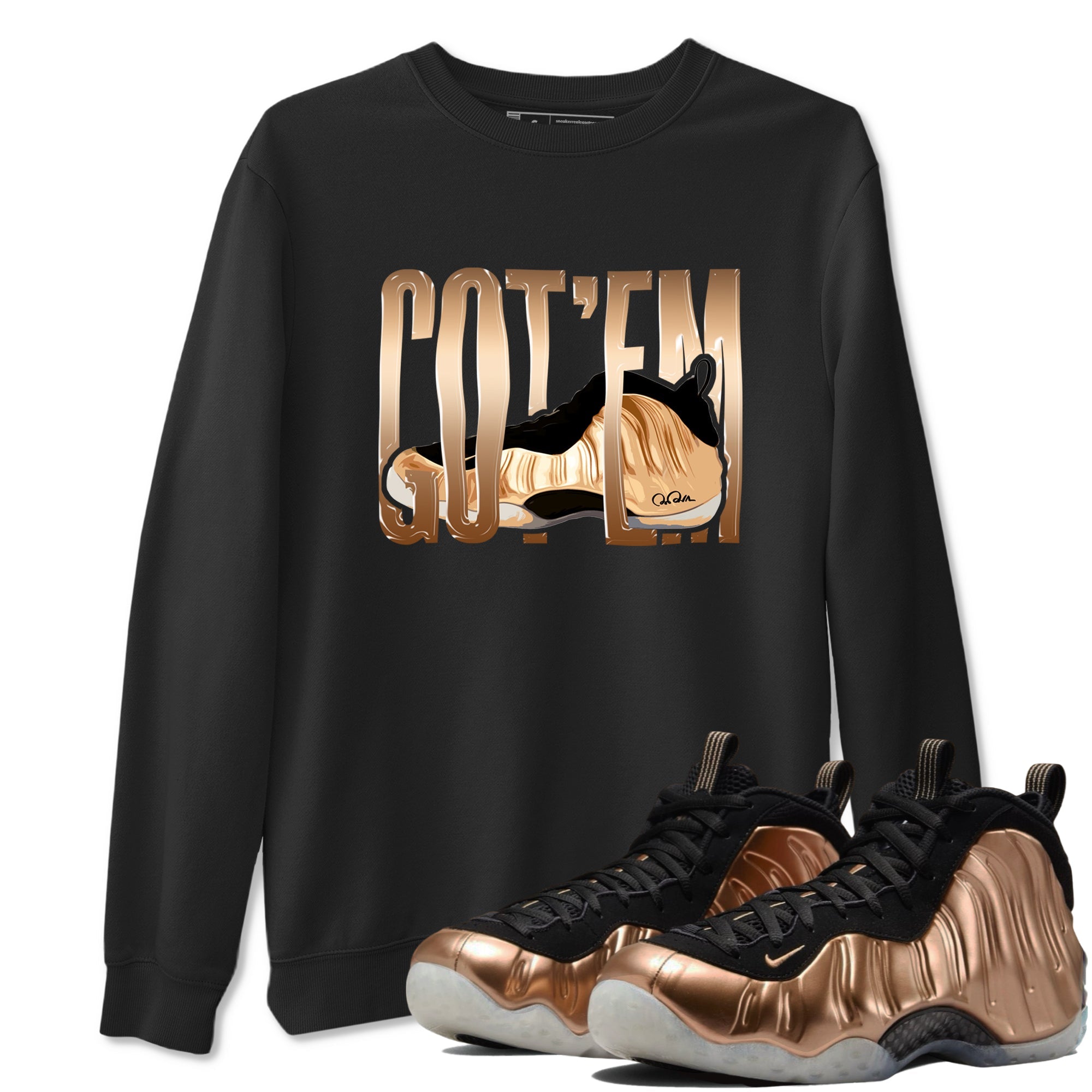 Foams One Metallic Copper shirts to match jordans Wiggling Gotem sneaker match tees Air Foamposite One Metallic Copper match shoes to clothes Drip Gear Zone unisex cotton Black 1 shirts