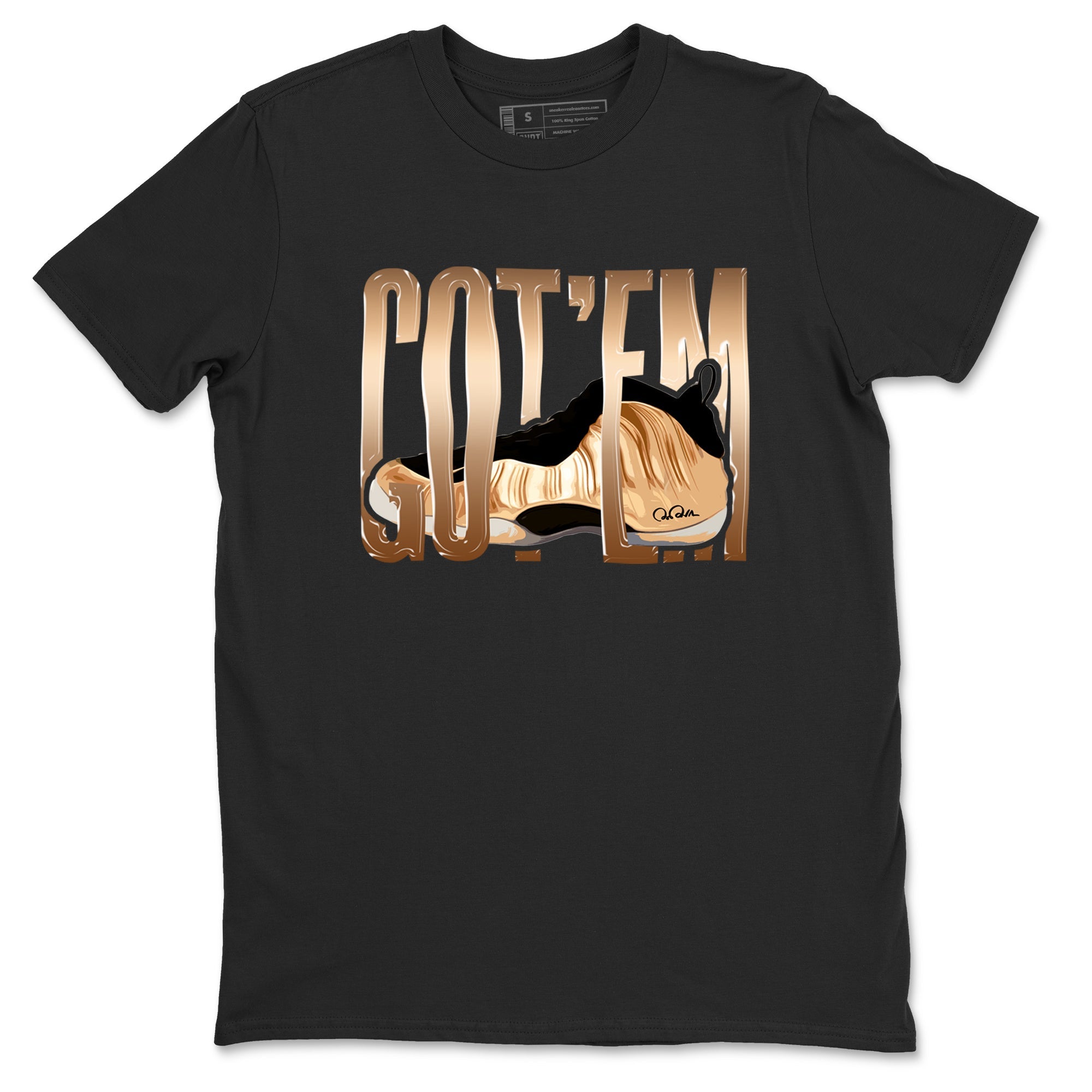 Foams One Metallic Copper shirts to match jordans Wiggling Gotem sneaker match tees Air Foamposite One Metallic Copper match shoes to clothes Drip Gear Zone unisex cotton Black 2 shirts